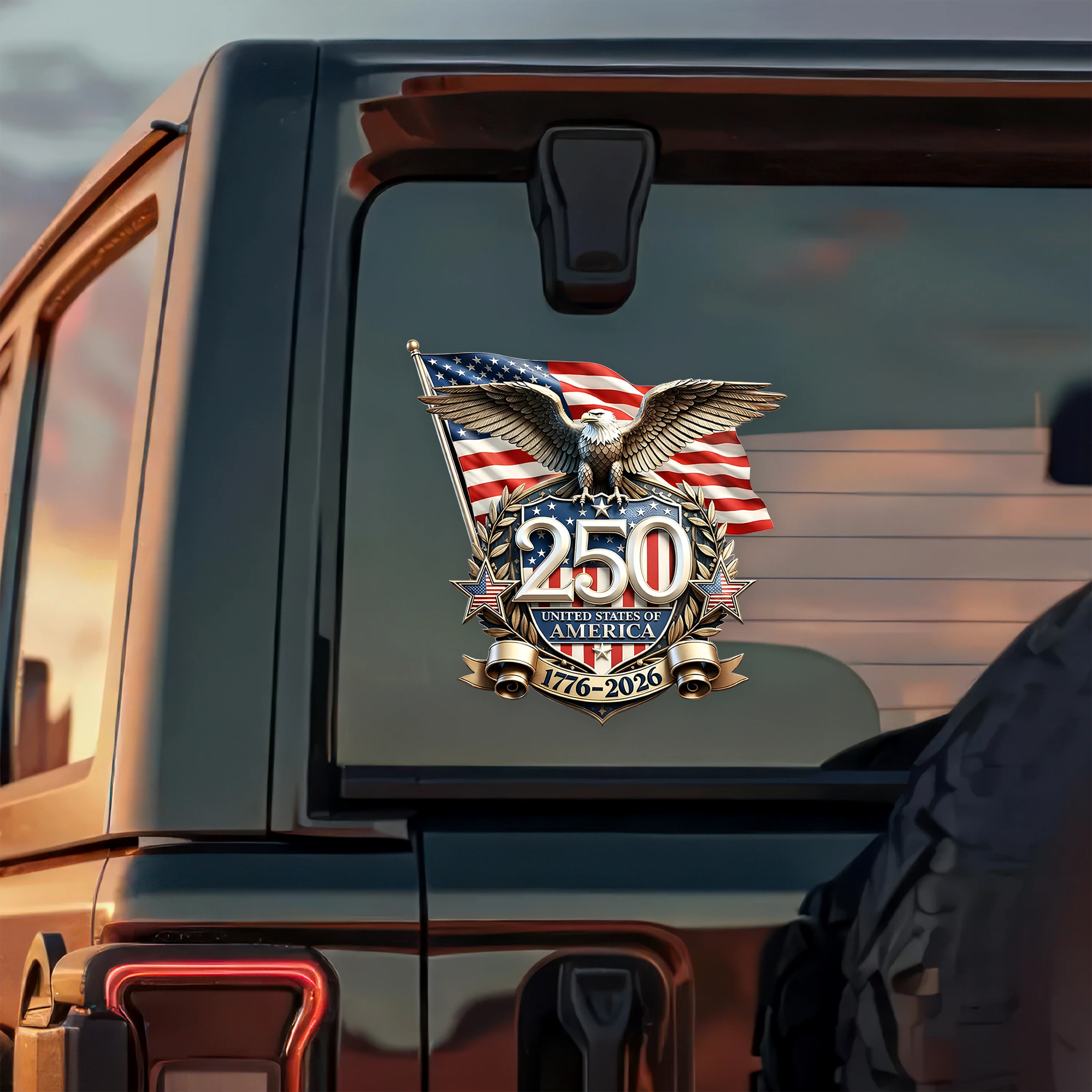 America 250th Anniversary Patriot Eagle Car Window Decal Sticker HA75 898980 - Image 3