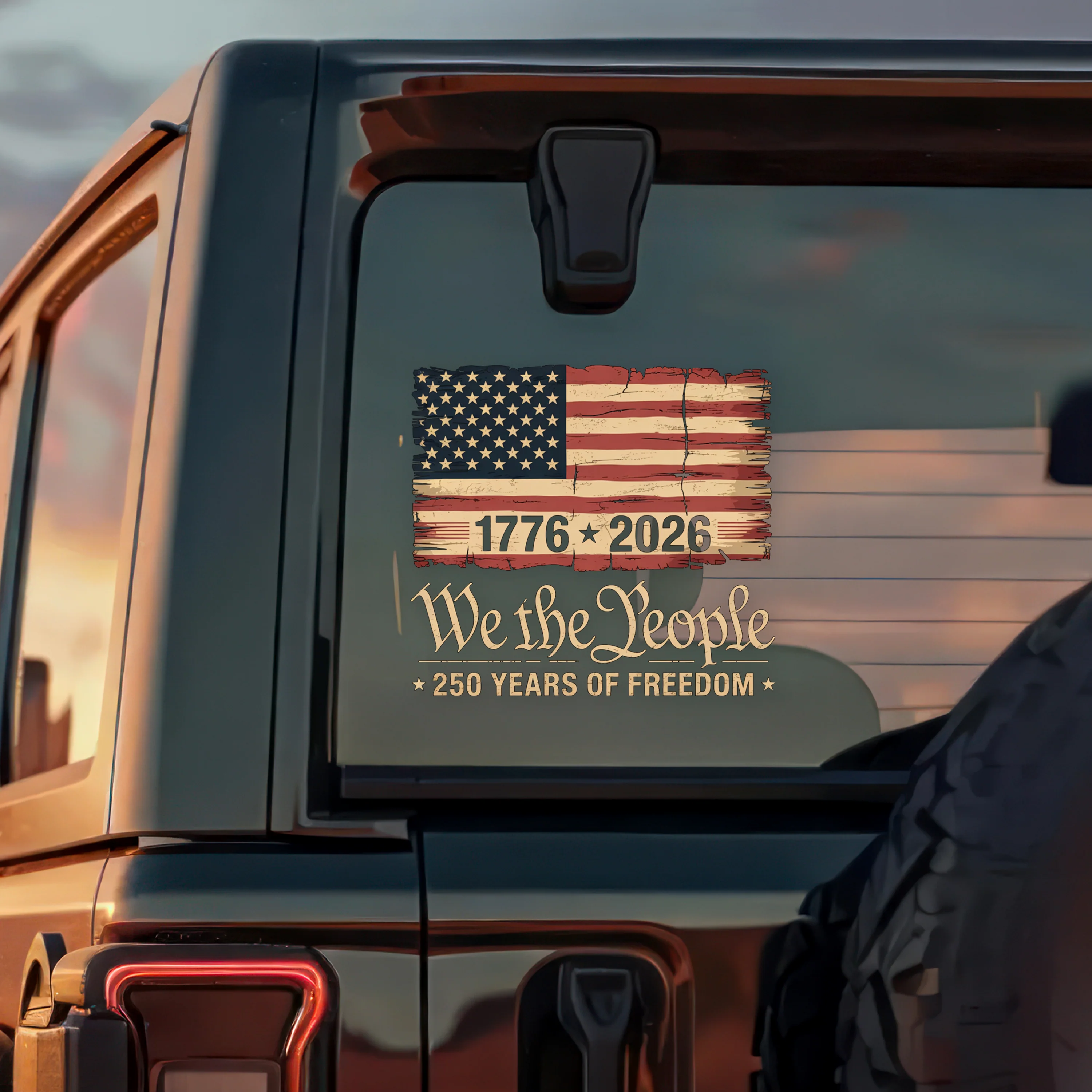 America 250th Birthday US Flag 250 Years We The People Car Window Decal Sticker HA75 898882 - Image 3