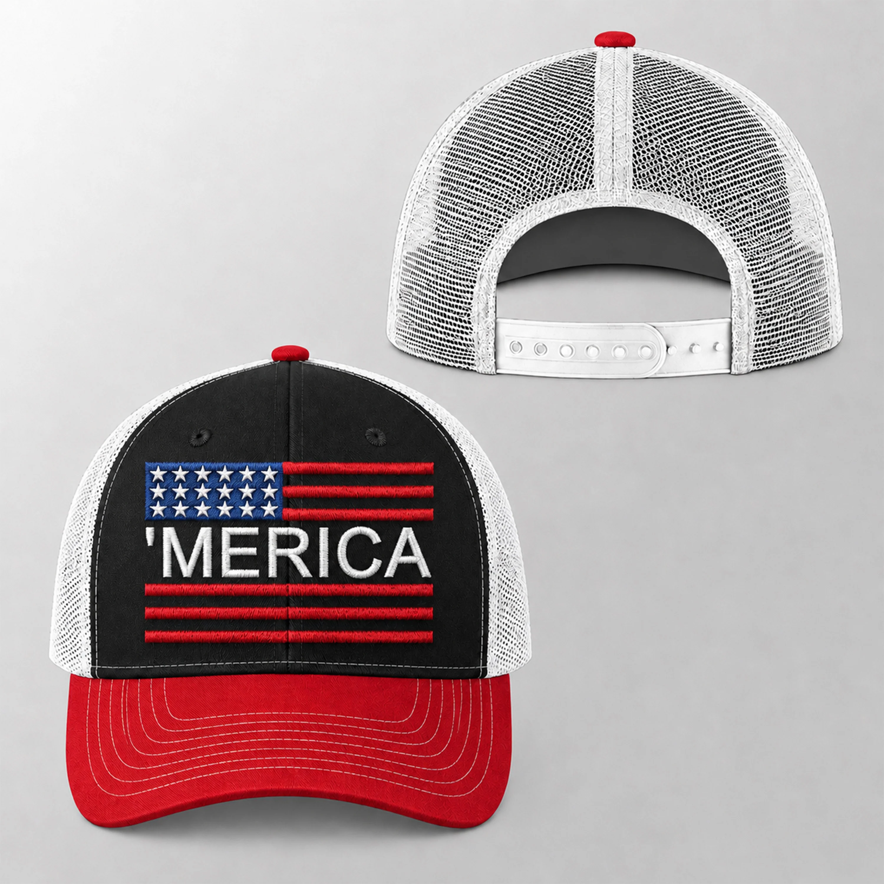 American Flag 4th of July Patriotic Trucker Hat, Patriotic USA Hat HA75 921668 - Image 5