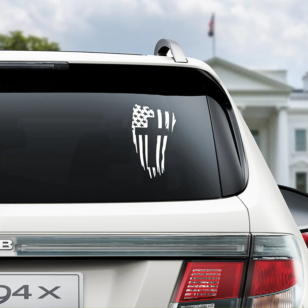American Flag Christian Cross Car Window Decal Sticker HA75 898236 - Image 5