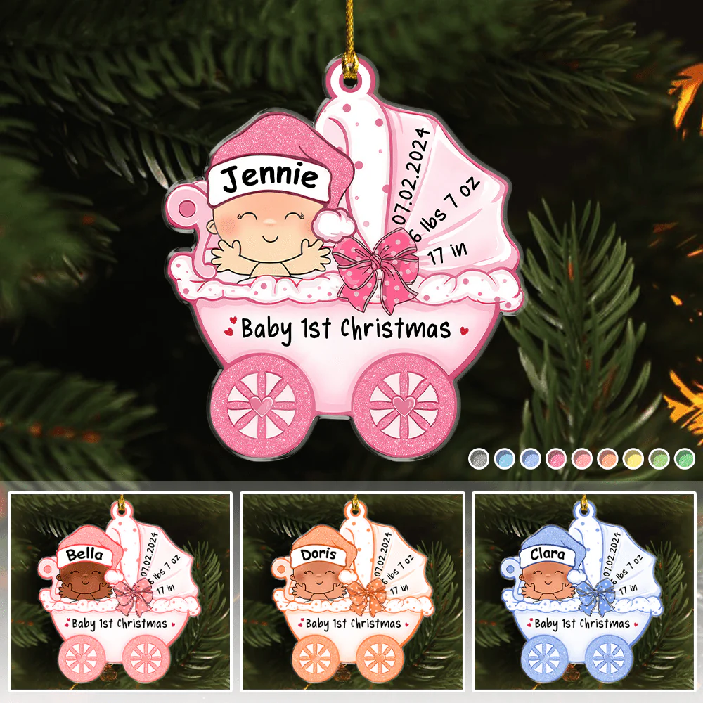 Baby First Christmas Baby Stroller Acrylic Ornament Personalized Gift HO82 890514