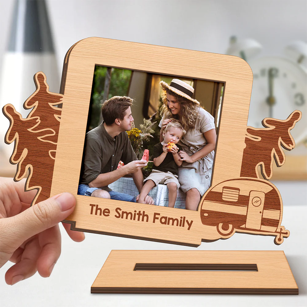 Camping Wooden Photo Frame – Replaceable Picture Vacation Frame HA75 892758 - Image 4