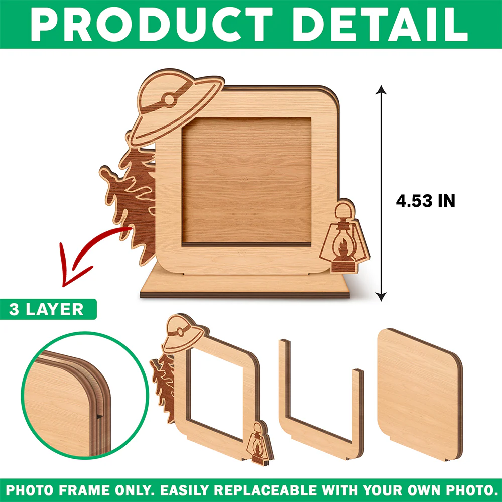 Camping Wooden Photo Frame – Replaceable Picture Vacation Frame HA75 892758 - Image 5