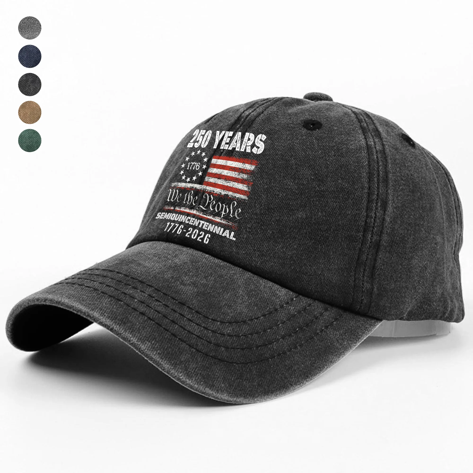 Celebrate Our America 250th Anniversary United States Washed Denim Baseball Cap HA75 897414 - Image 2