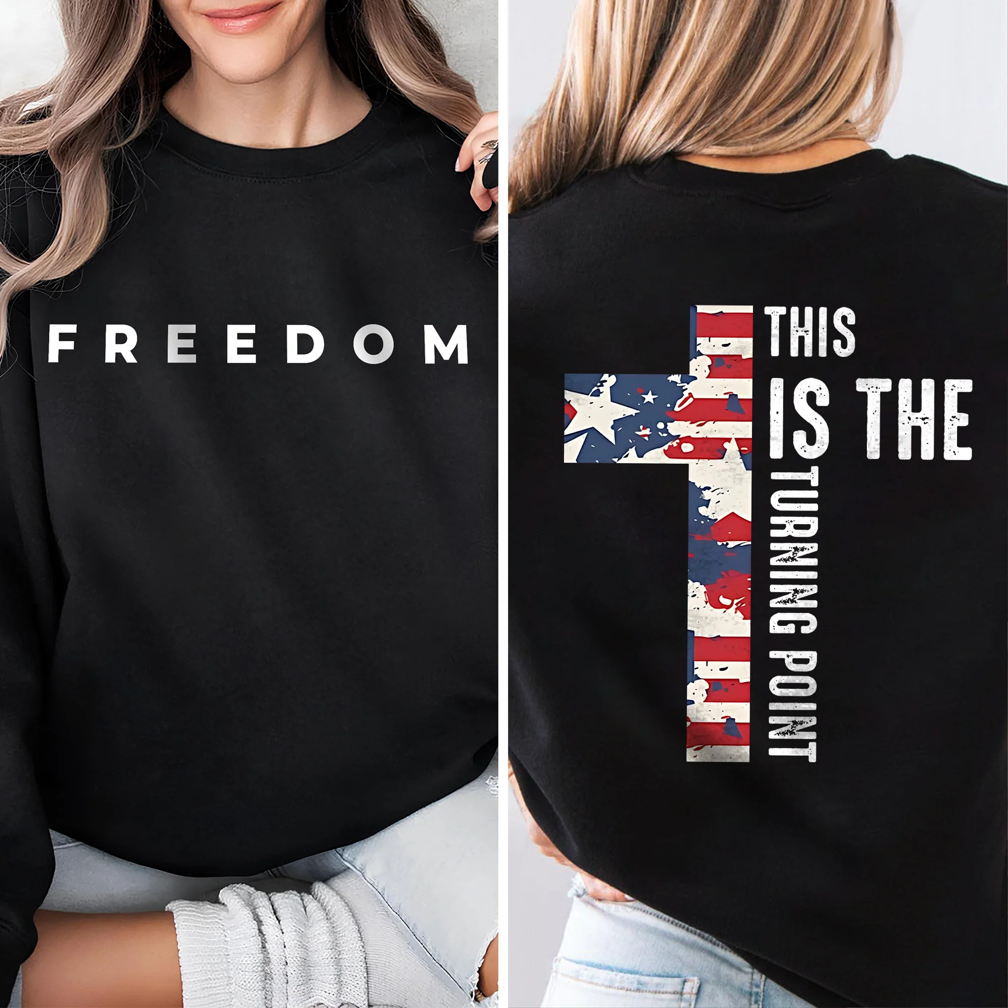 Charlie Kirk Freedom This is The Turning Point Front & Back Shirt HA75 897916 - Image 4