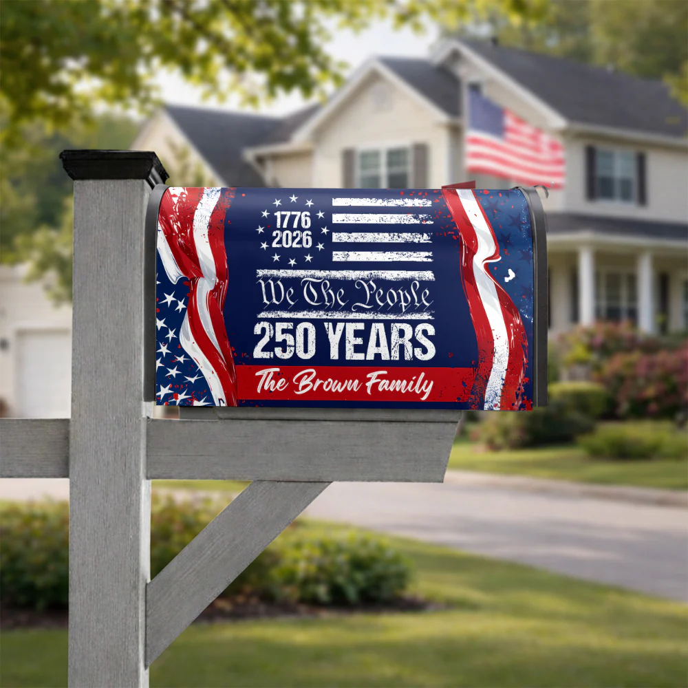 Custom 250 Years USA 250th Birthday 1776-2026 Eagle Mailbox Cover Gift for Family HA75 898946 - Image 3