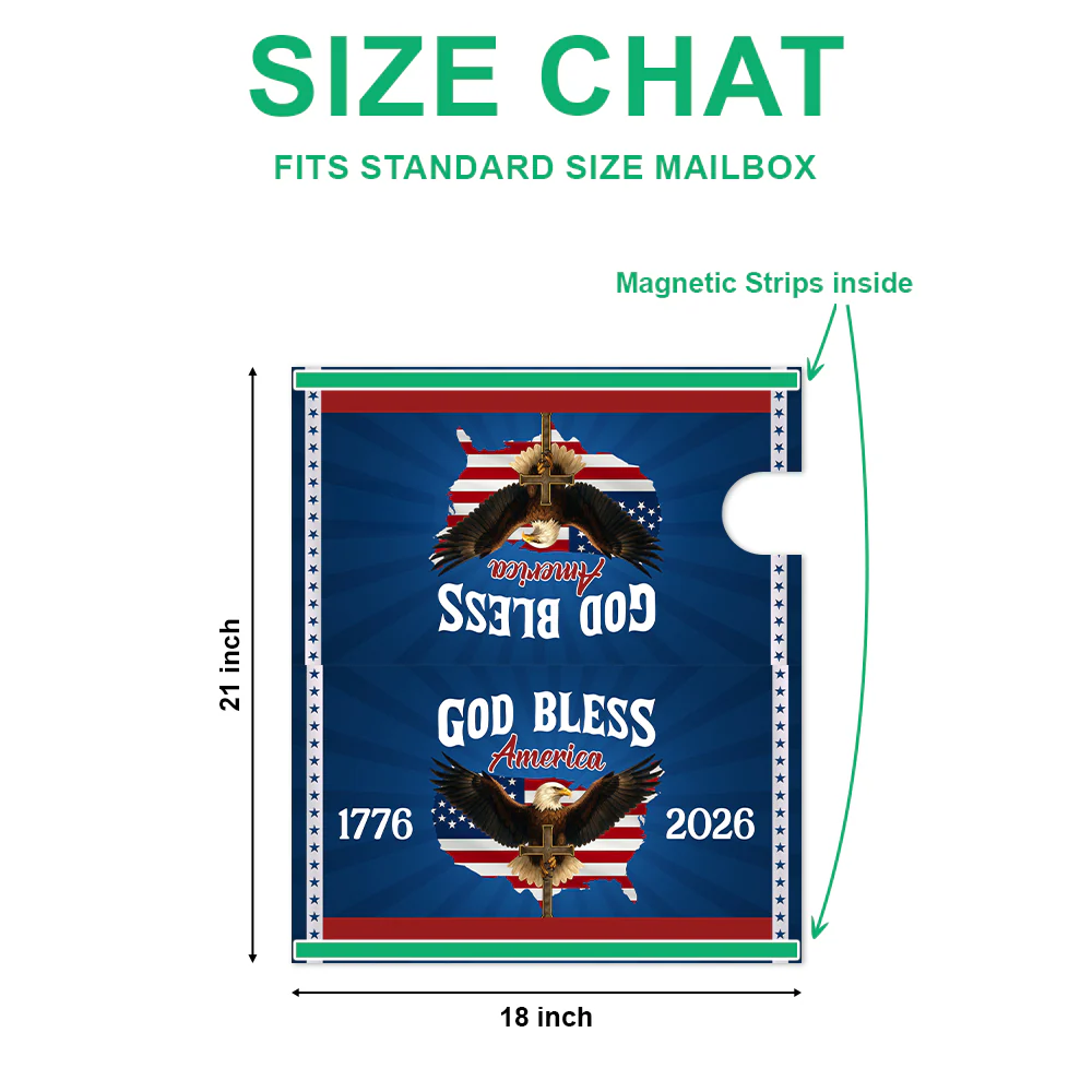 Custom 250th Anniversary God Bless America Eagle 1776–2026 Patriotic Mailbox Cover HA75 898944 - Image 6