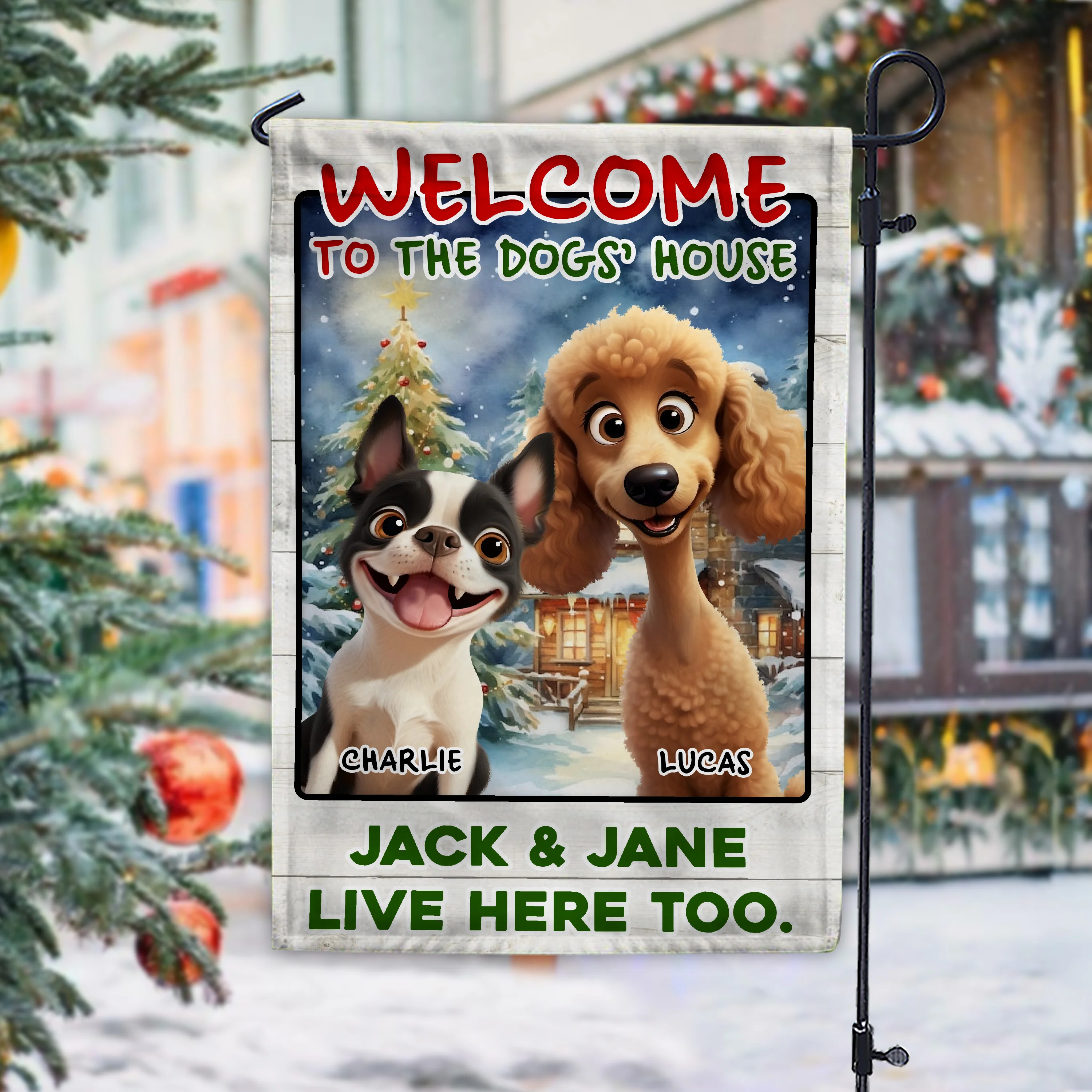 Custom 3D Cute Dog Welcome To The Dog House Decorative Personalized Garden Flag HA75 897936 - Image 3