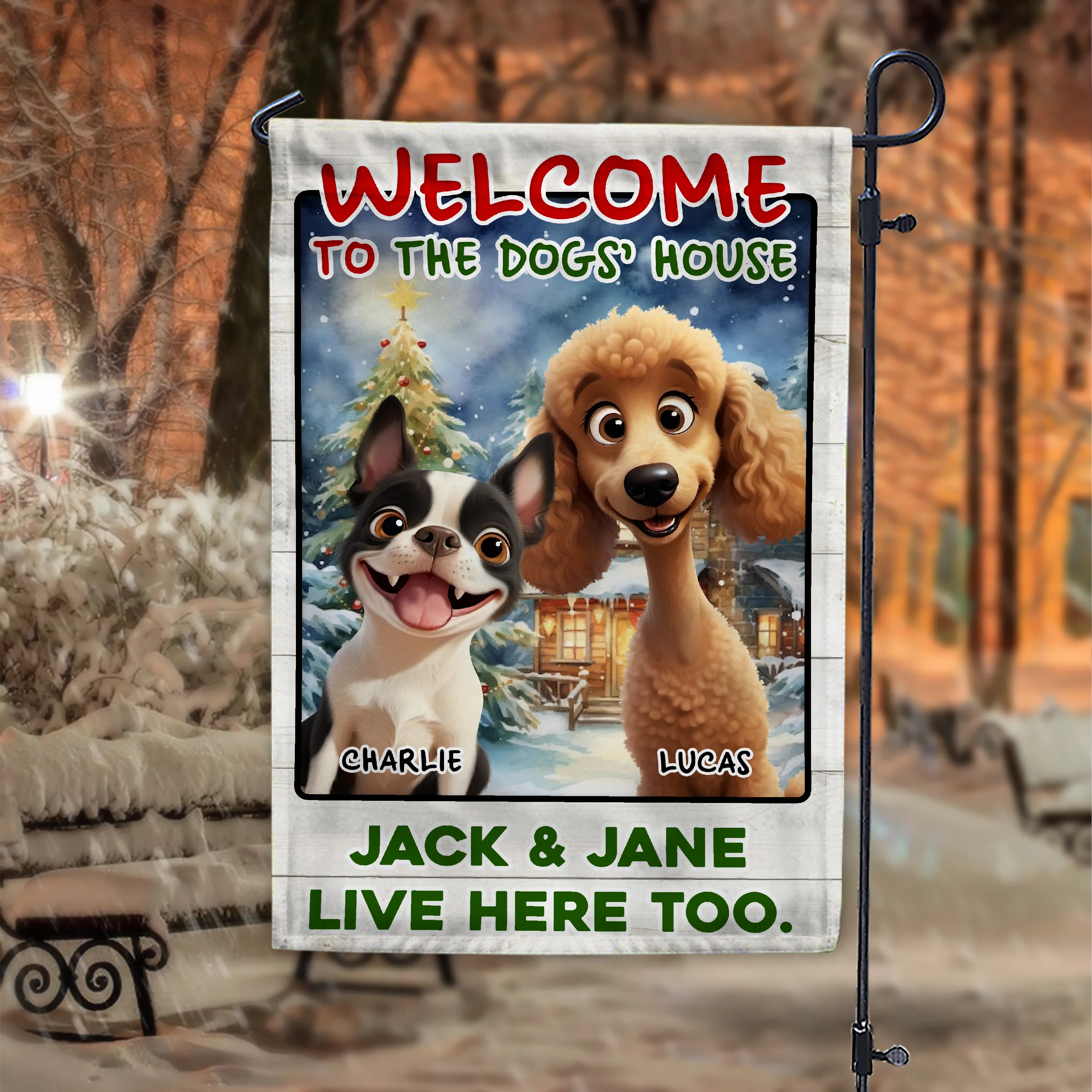 Custom 3D Cute Dog Welcome To The Dog House Decorative Personalized Garden Flag HA75 897936 - Image 5