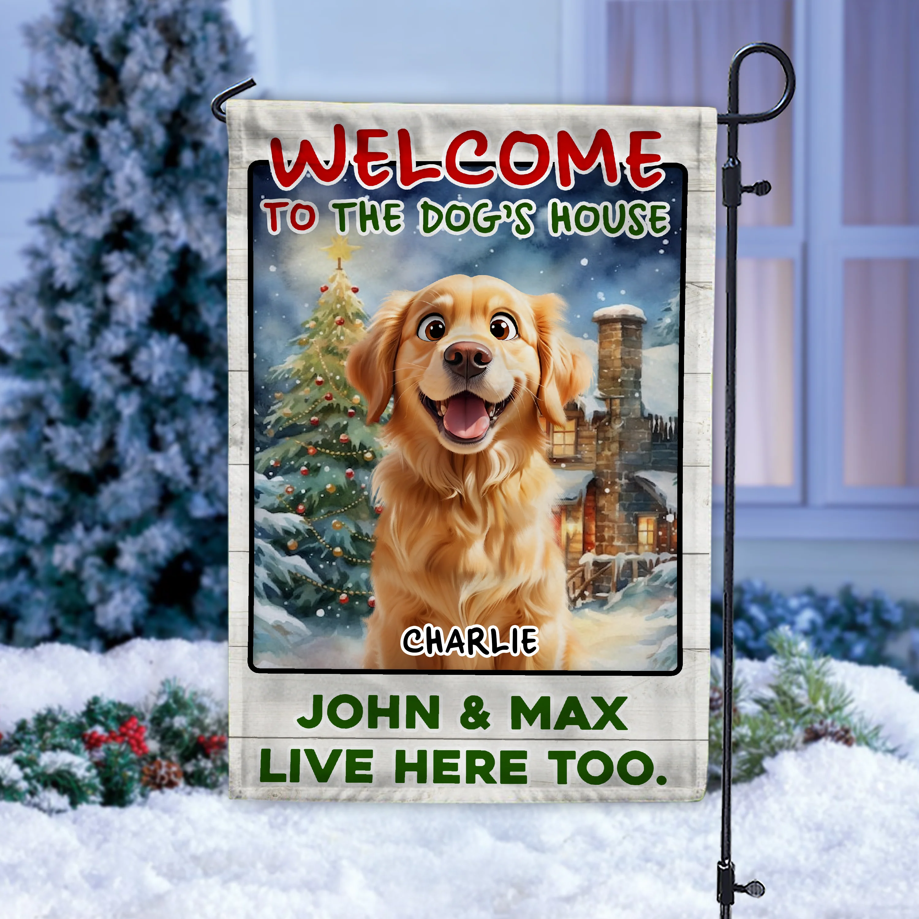 Custom 3D Cute Dog Welcome To The Dog House Decorative Personalized Garden Flag HA75 897936 - Image 6