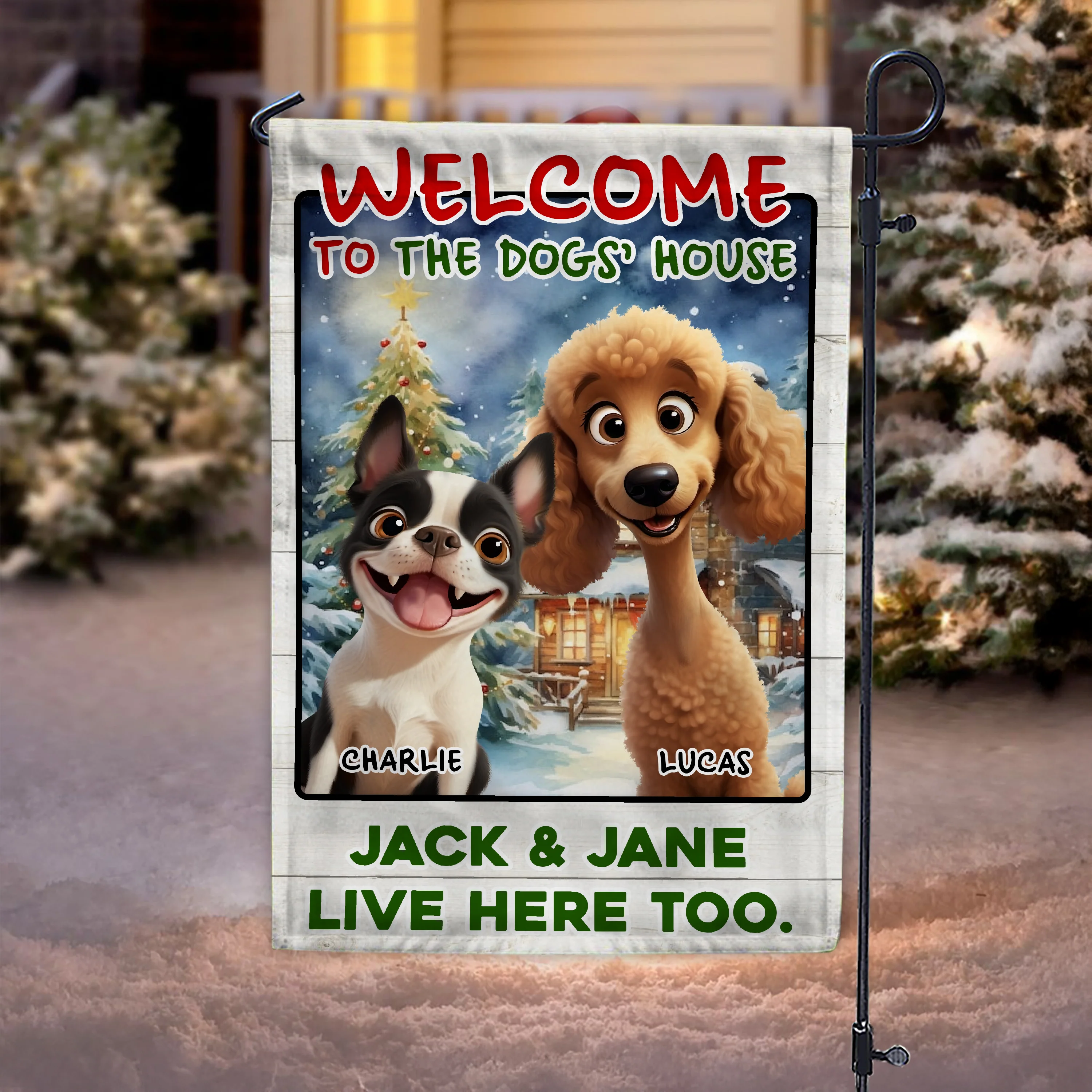 Custom 3D Cute Dog Welcome To The Dog House Decorative Personalized Garden Flag HA75 897936 - Image 7