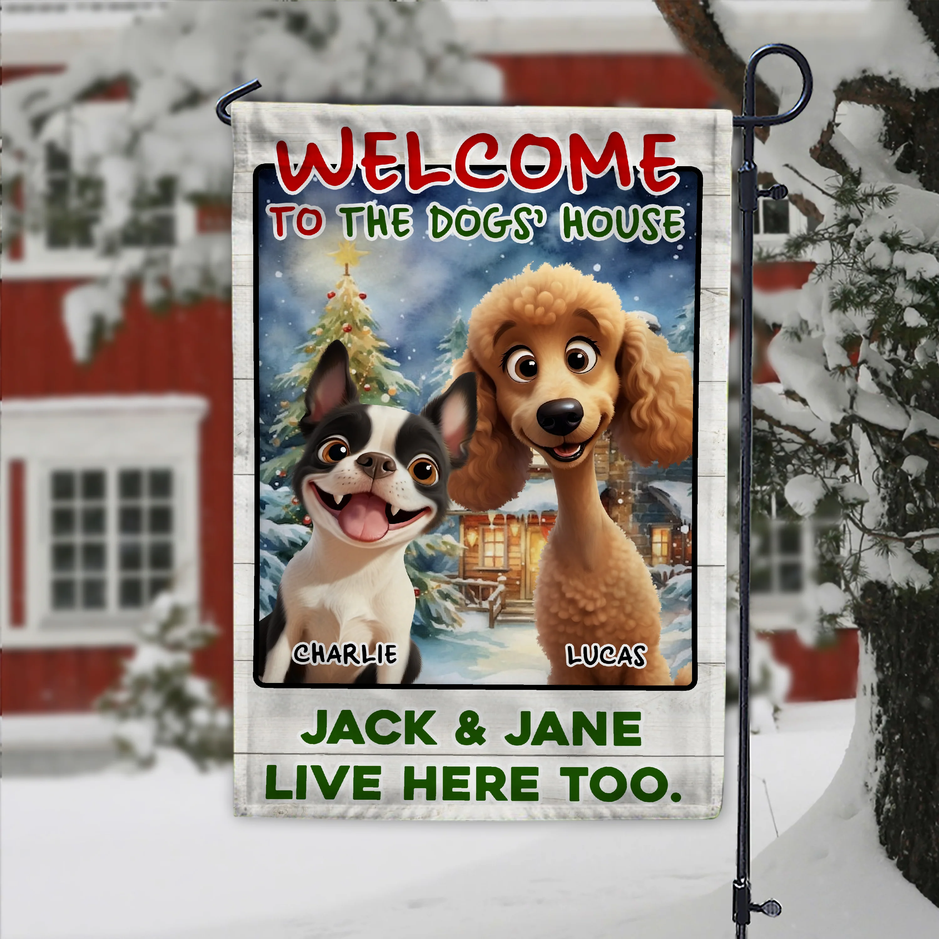 Custom 3D Cute Dog Welcome To The Dog House Decorative Personalized Garden Flag HA75 897936 - Image 8