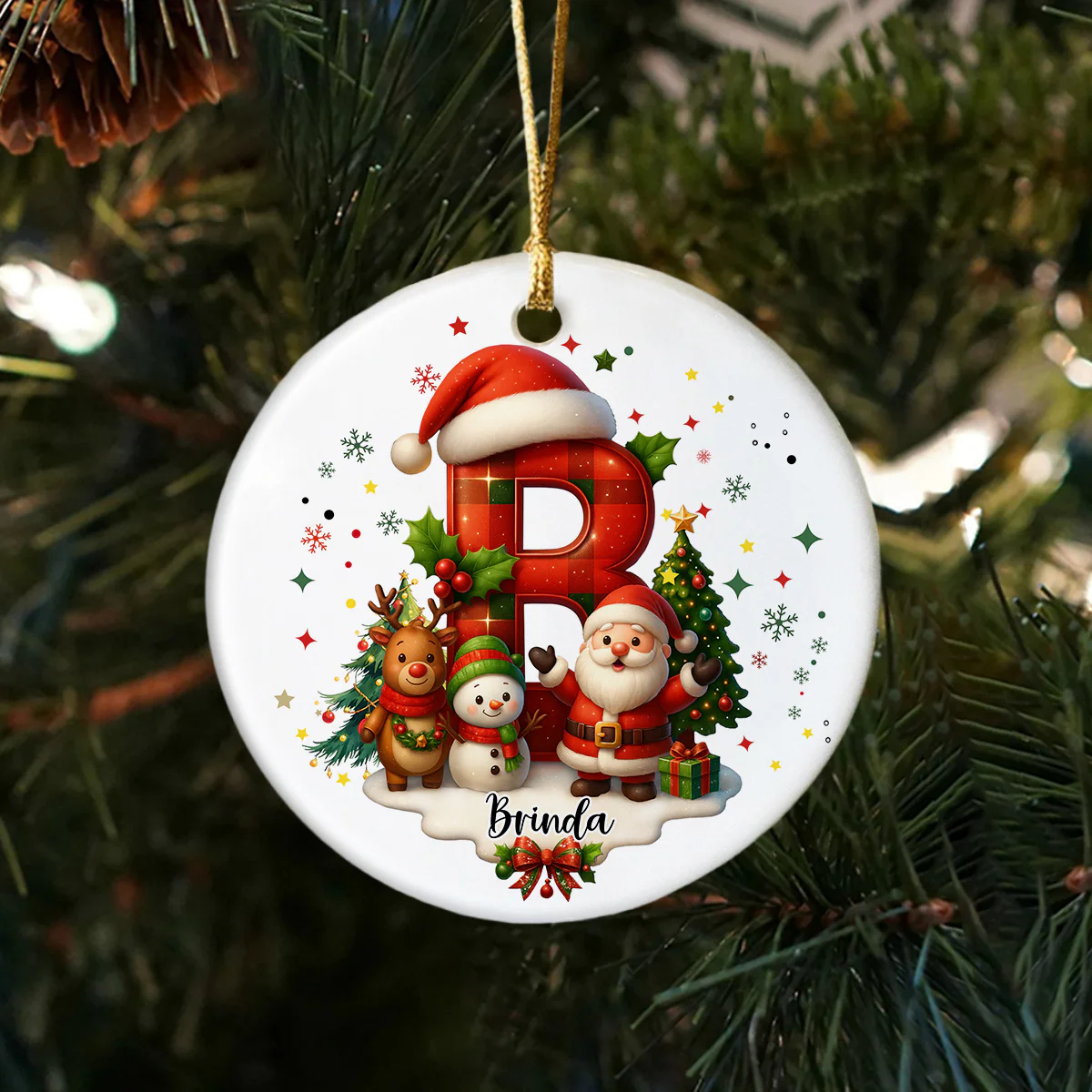 Custom Alphabet Personalized Christmas Ceramic Ornament HA75 897572 - Image 5