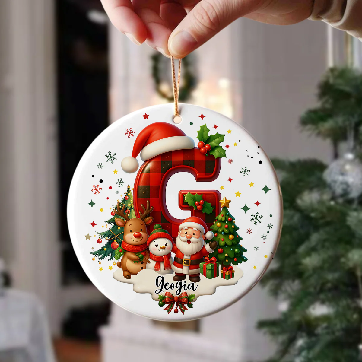 Custom Alphabet Personalized Christmas Ceramic Ornament HA75 897572 - Image 6