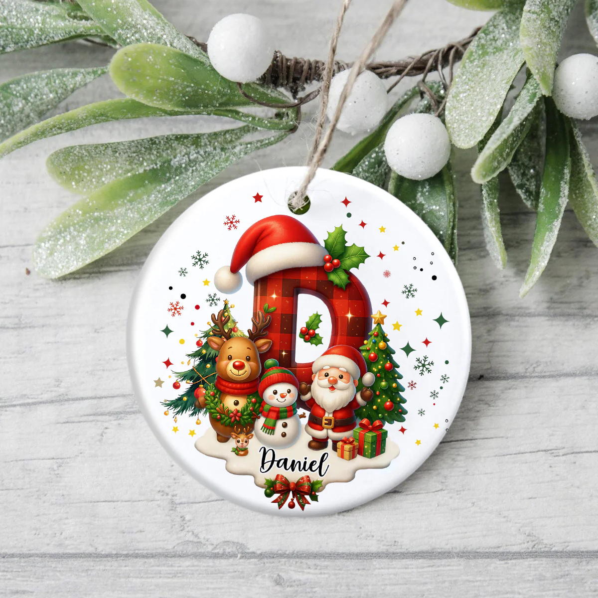 Custom Alphabet Personalized Christmas Ceramic Ornament HA75 897572 - Image 8