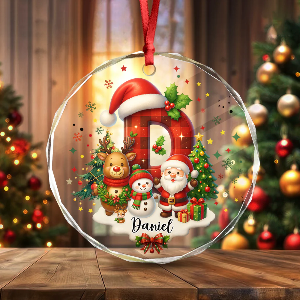 Custom Alphabet Personalized Christmas Glass Ornament HA75 897564 - Image 7
