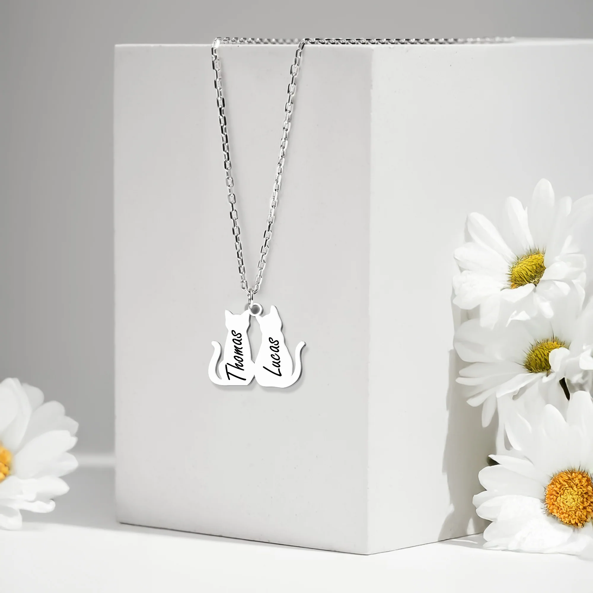 Custom Cat Name Personalized Shape Necklace Gift For Cat Lovers HA75 892802 - Image 2