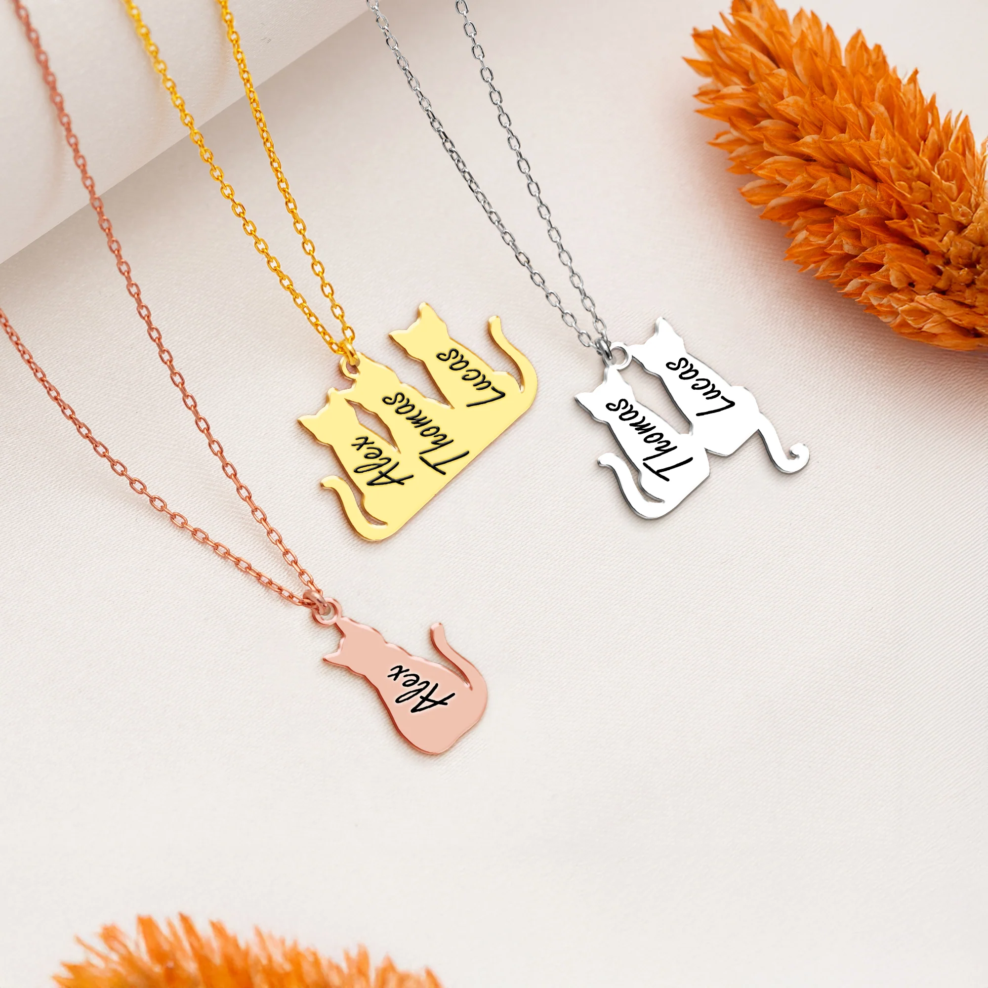 Custom Cat Name Personalized Shape Necklace Gift For Cat Lovers HA75 892802 - Image 5