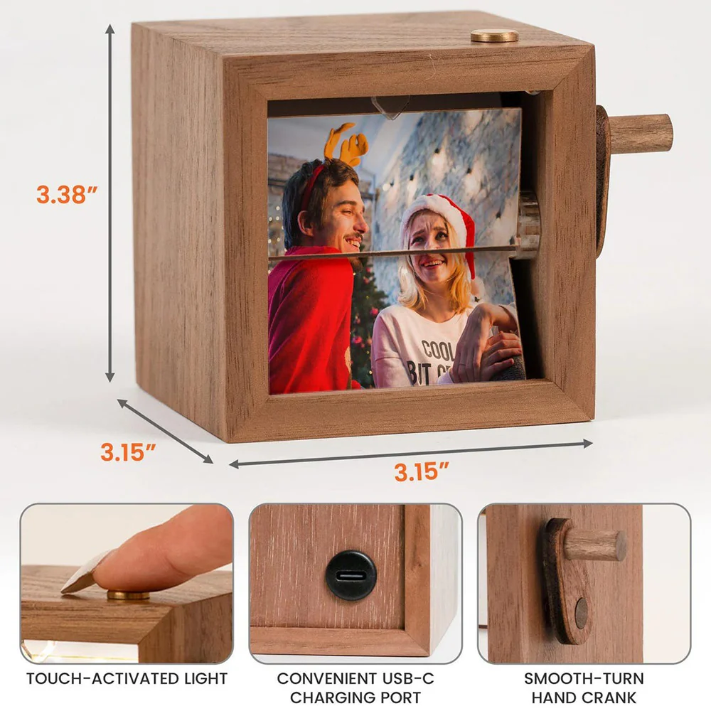 Custom Couple Photo Flipbook Frame Wooden Wedding, Anniversary Gift Couple Gift Unique Home Decor HA75 898428 - Image 2