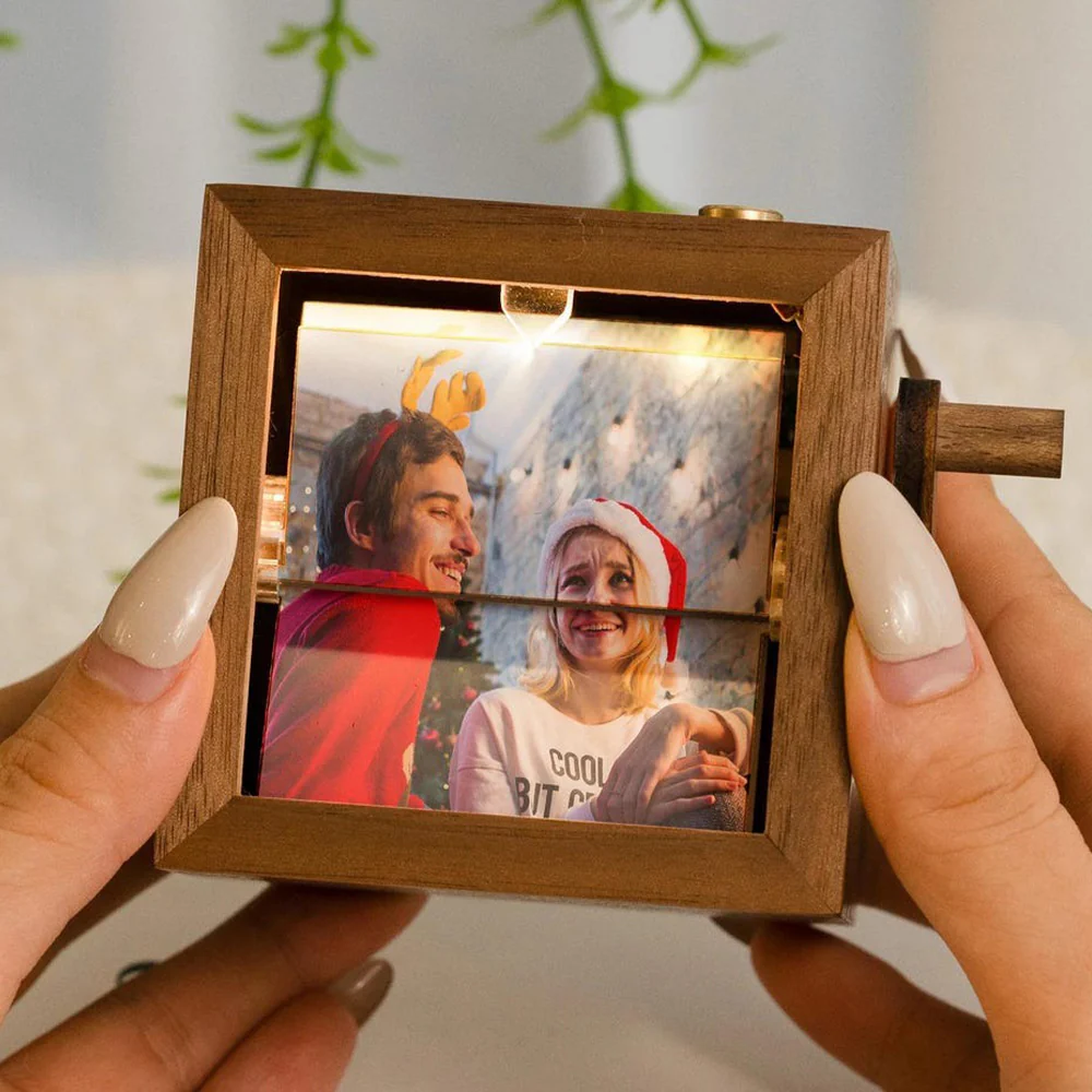 Custom Couple Photo Flipbook Frame Wooden Wedding, Anniversary Gift Couple Gift Unique Home Decor HA75 898428 - Image 3