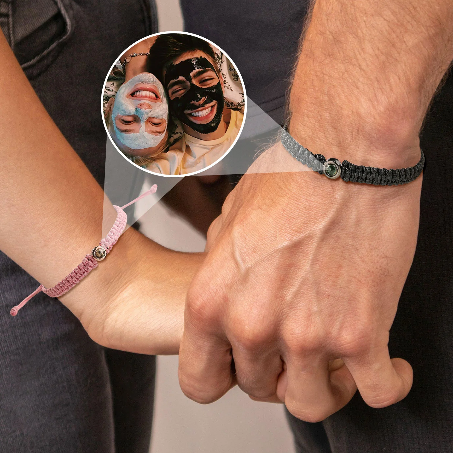 Custom Couple Photo Projection Bracelet Jewelry Couple Gift HA75 892866 - Image 6