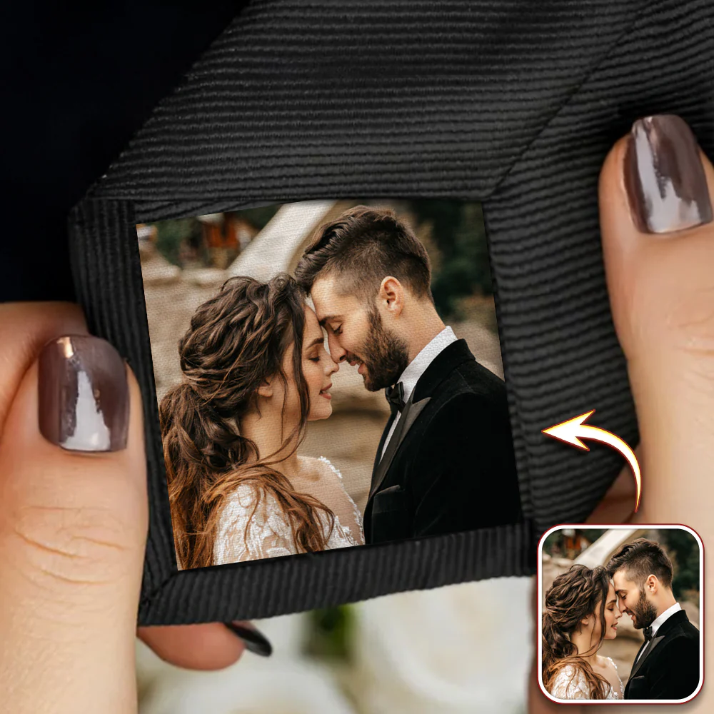 Custom Couple Photo Tie Patch For Men Gift For Him, Wedding Gift HA75 897896 - Image 2