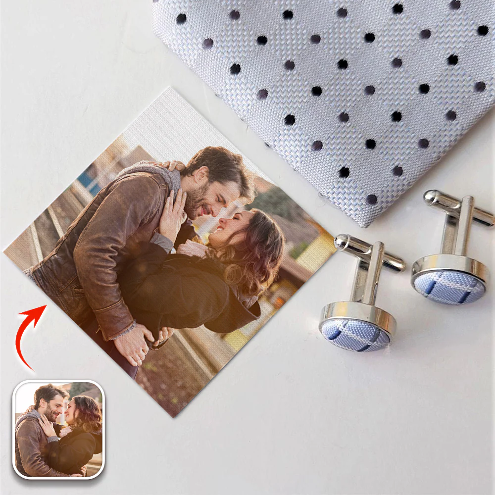 Custom Couple Photo Tie Patch For Men Gift For Him, Wedding Gift HA75 897896 - Image 3
