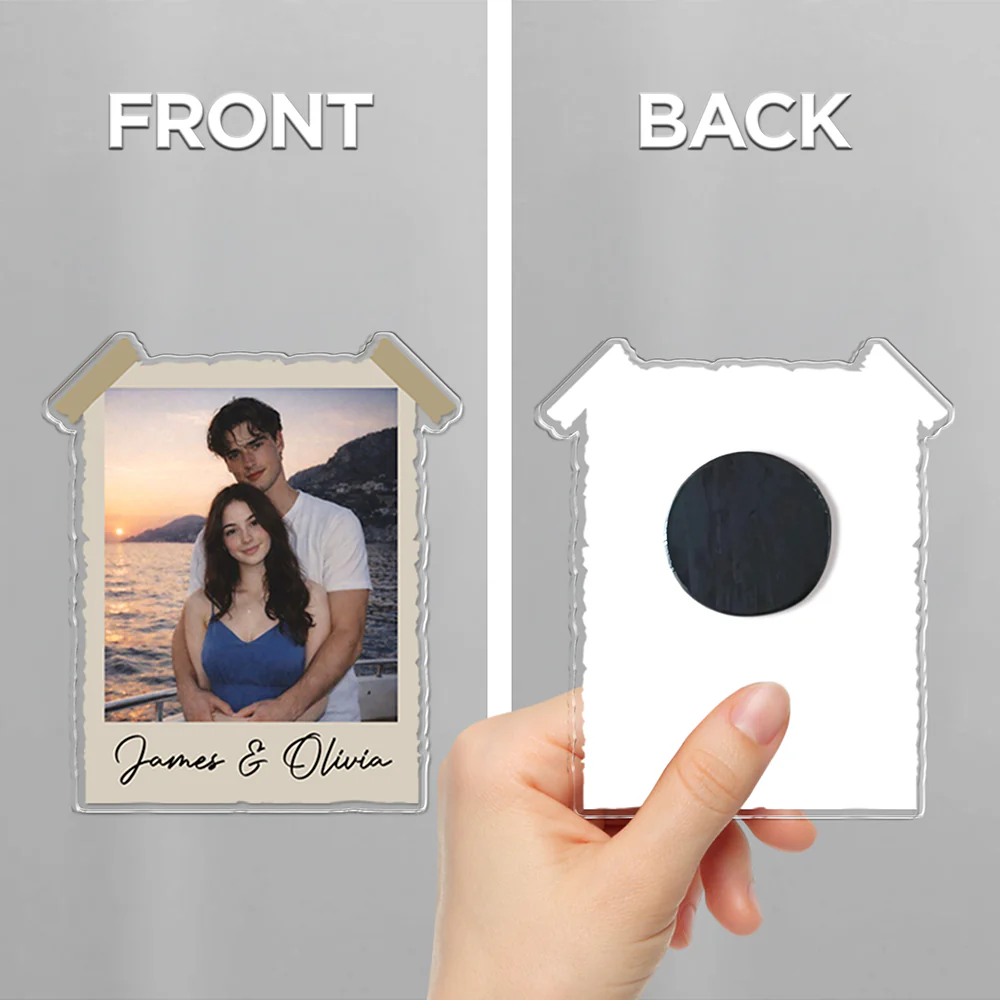 Custom Couple Photo Vintage 90s Personalized Acrylic Fridge Magnet Valentine Gift, Anniversary Gift HA75 920110 - Image 5