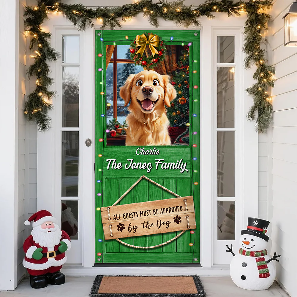 Custom Cute 3D Dog All Guests Must Be Approved By The Dogs Decoration Door Cover HA75 898082 - Image 2