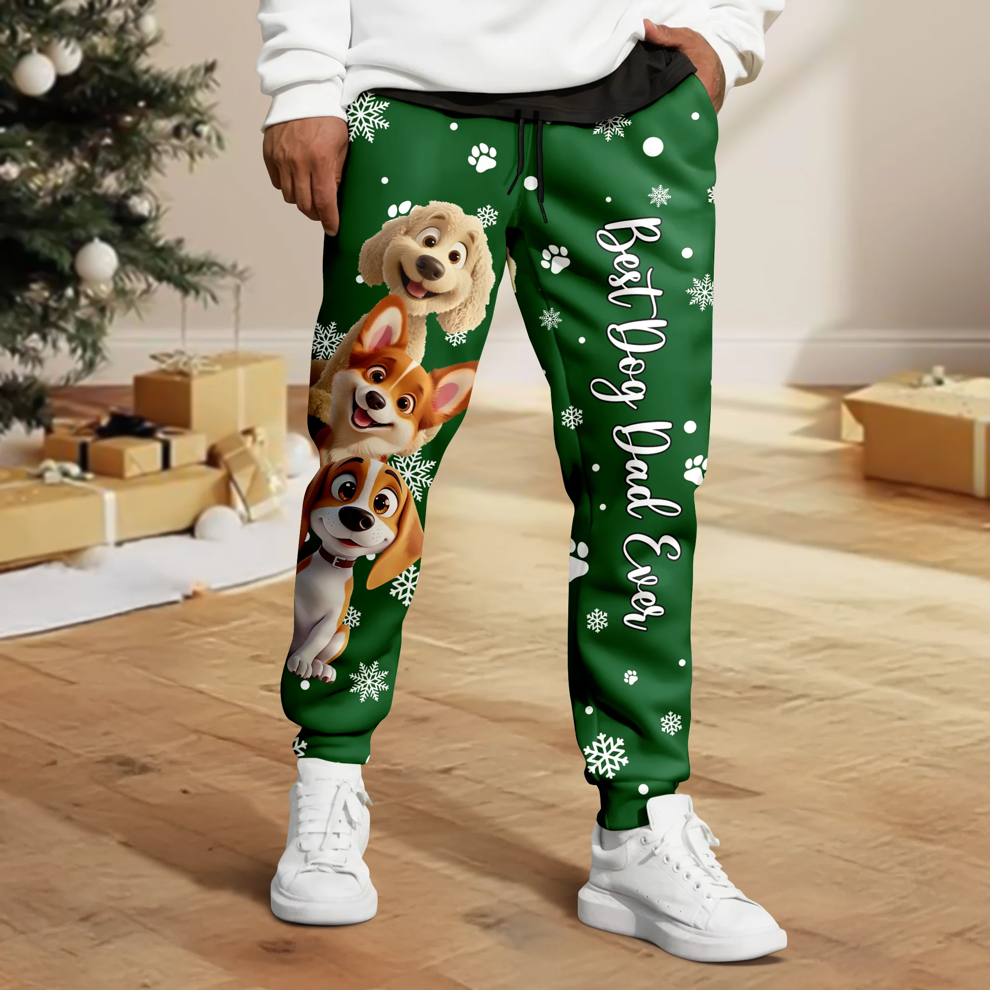 Custom Cute 3D Dog Dog Best Dad Ever, Best Dog Mom Ever Sweatpants HA75 898190 - Image 5