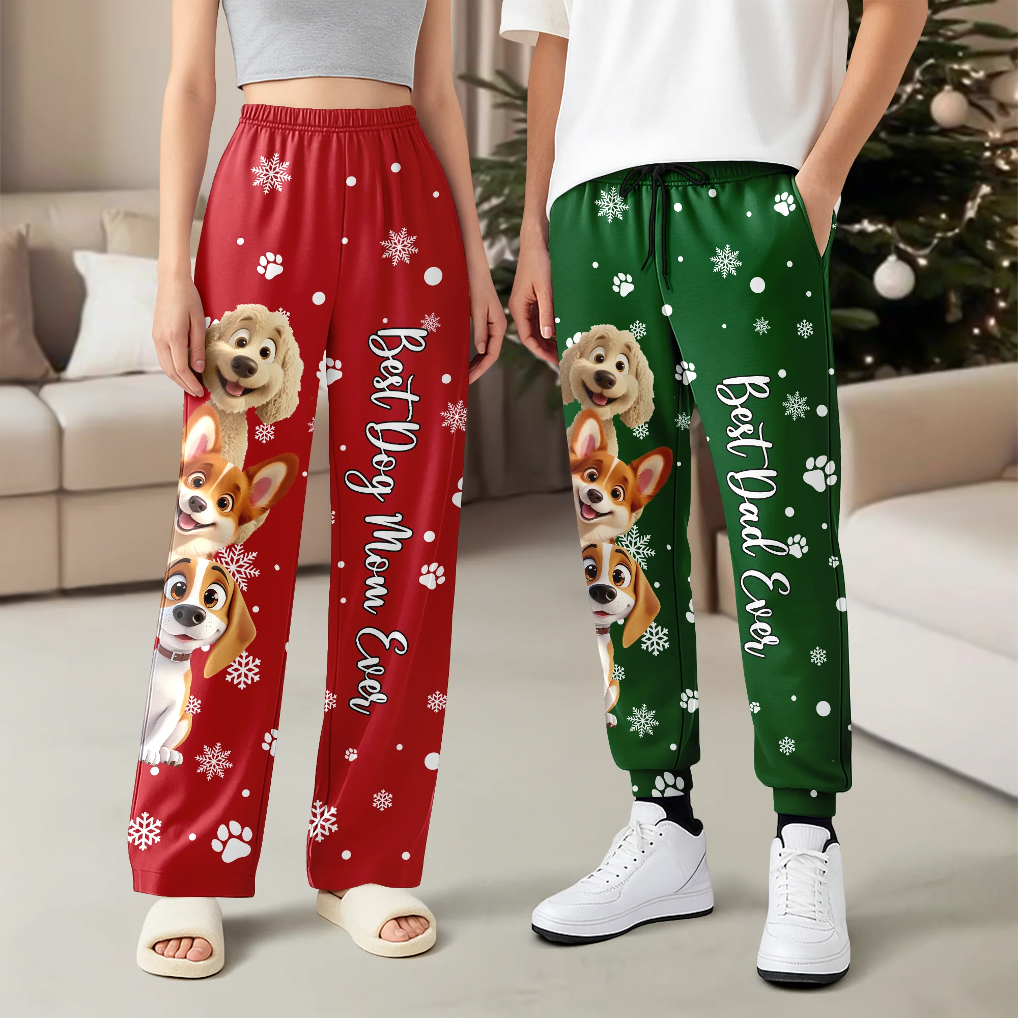 Custom Cute 3D Dog Dog Best Dad Ever, Best Dog Mom Ever Sweatpants HA75 898190 - Image 6