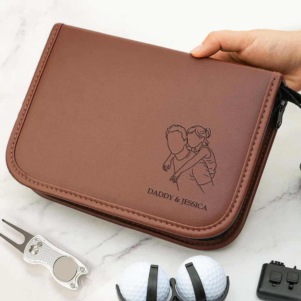 Custom Dad And Kids Portrait Photo Drawing Style Family Golf Set Engraved Accessories HA75 898652 - Image 3