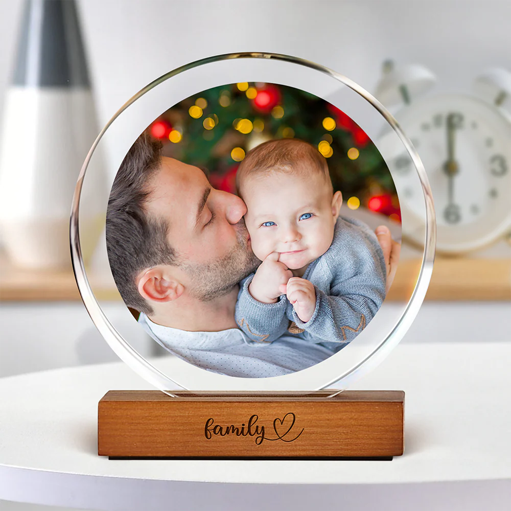 Custom Dad & Kid Photo Round Acrylic Frame Block Father's Day Gift For Dad HA75 892378 - Image 11