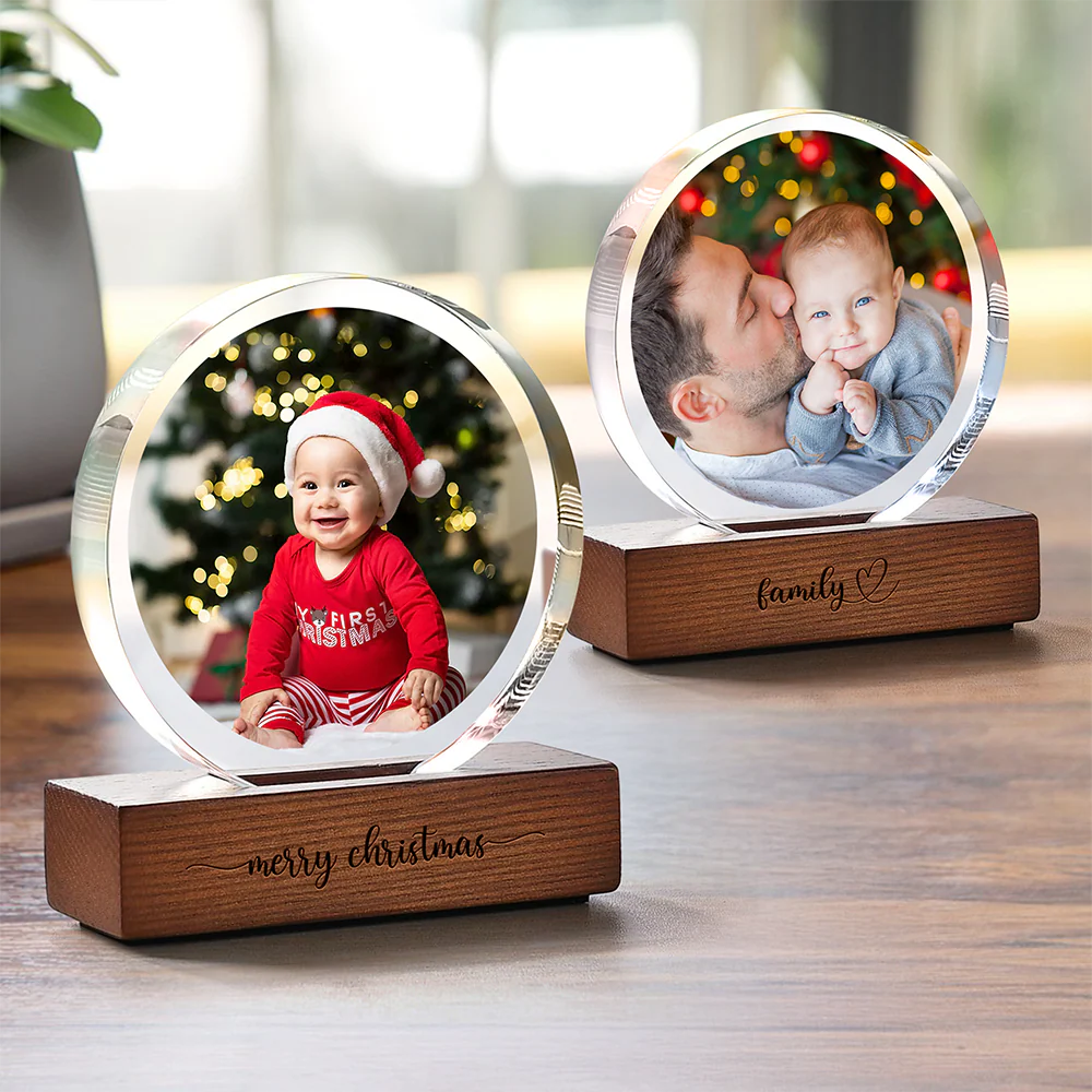 Custom Dad & Kid Photo Round Acrylic Frame Block Father's Day Gift For Dad HA75 892378 - Image 12