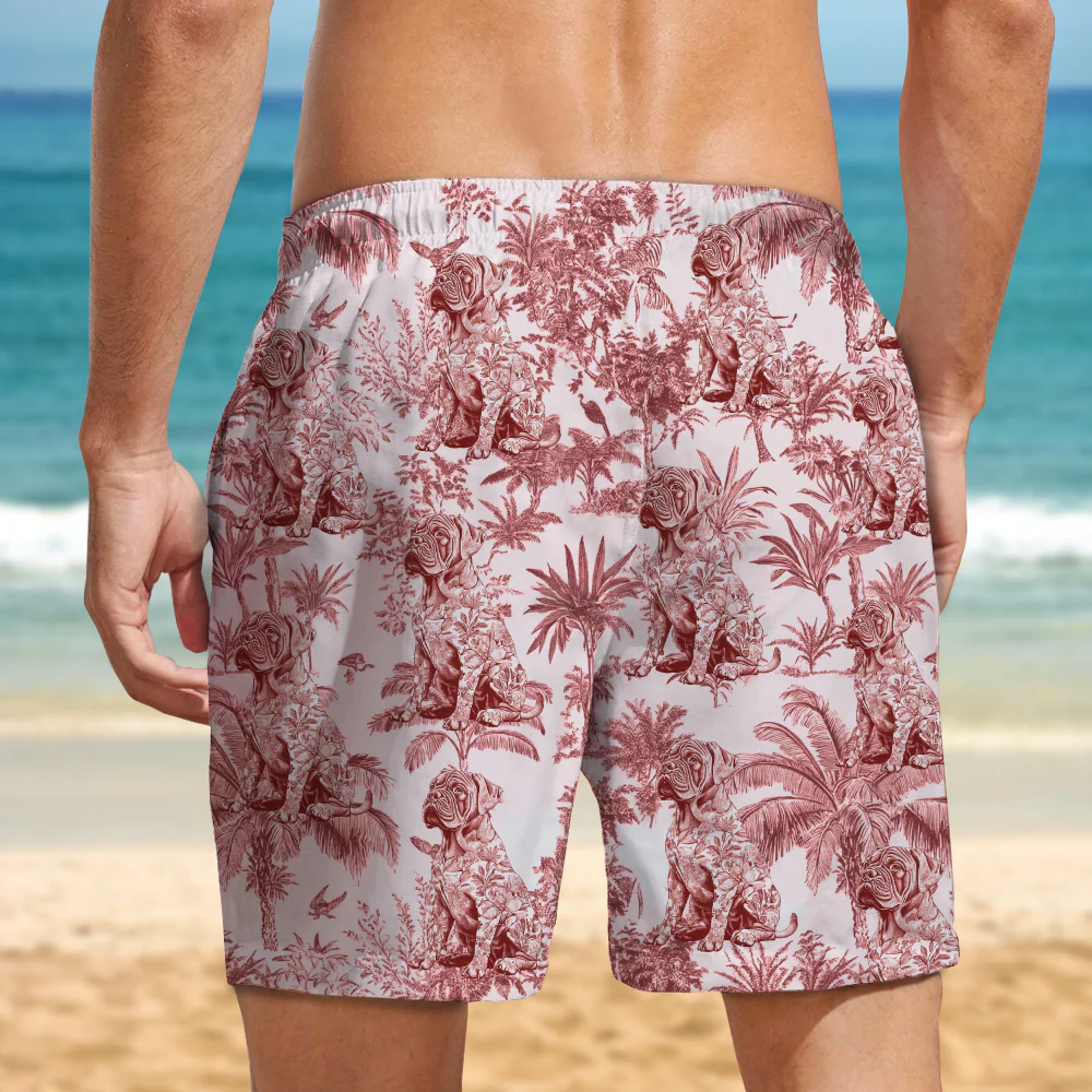 Custom Dog Breeds Chinoiserie Toile De Jouy Style Personalized Beach Short HA75 892548 - Image 4