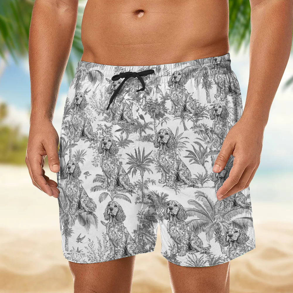 Custom Dog Breeds Chinoiserie Toile De Jouy Style Personalized Beach Short HA75 892548 - Image 7