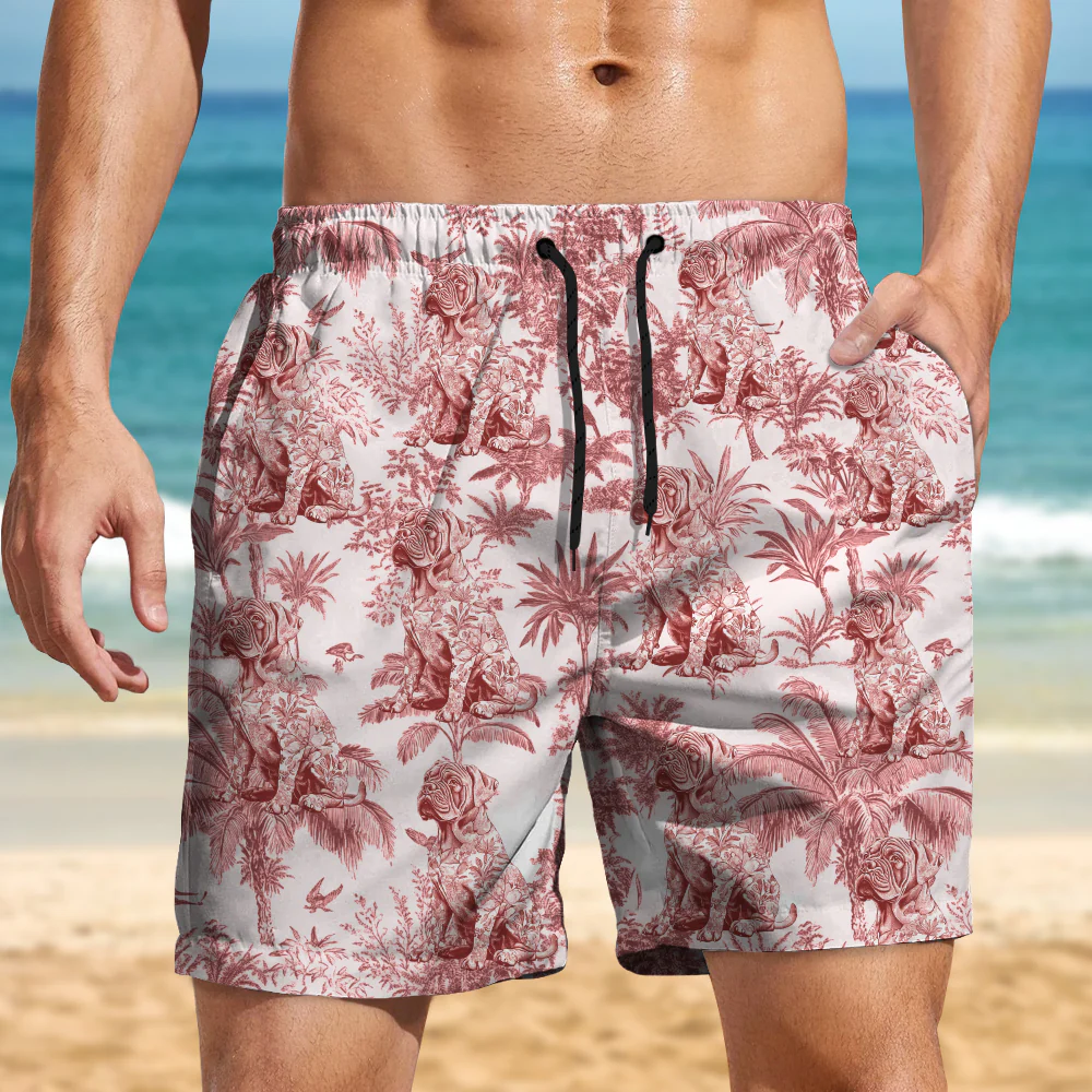 Custom Dog Breeds Chinoiserie Toile De Jouy Style Personalized Beach Short HA75 892548 - Image 8