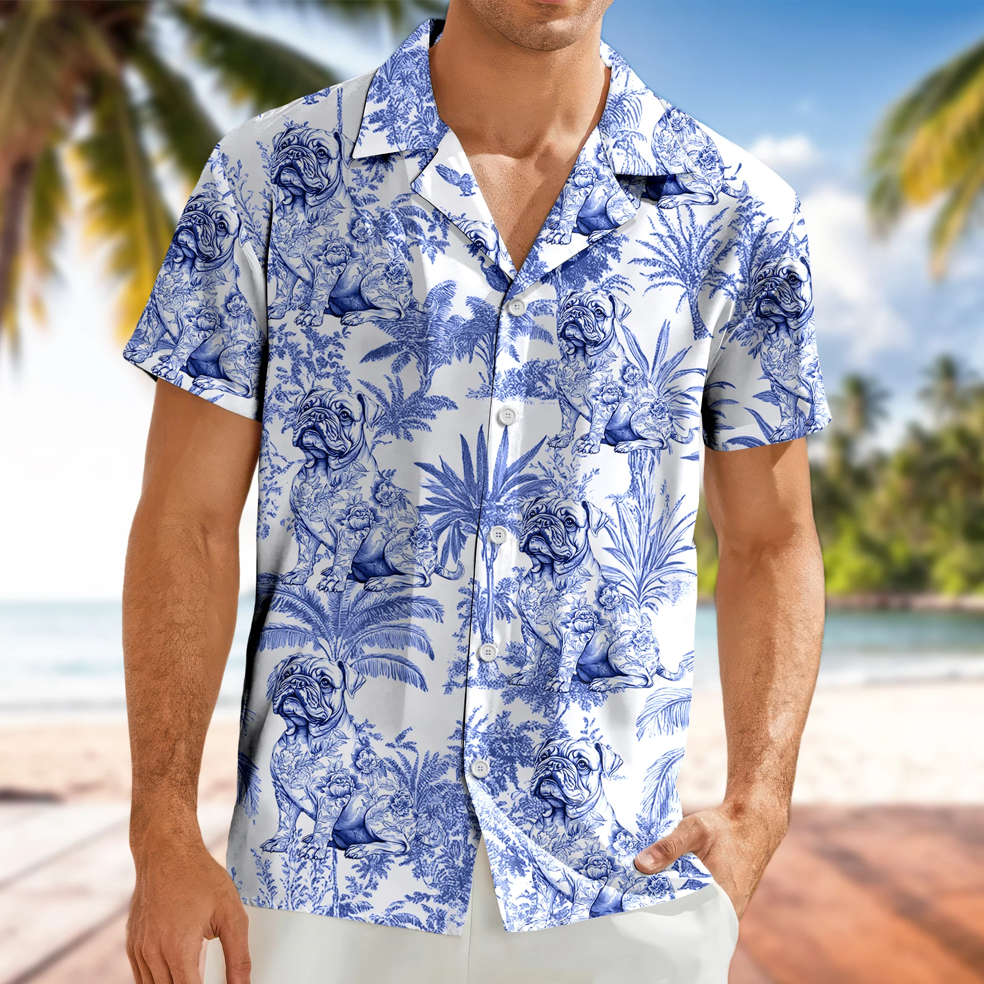 Custom Dog Breeds Chinoiserie Toile De Jouy Style Personalized Hawaiian Shirt HA75 892544 - Image 6