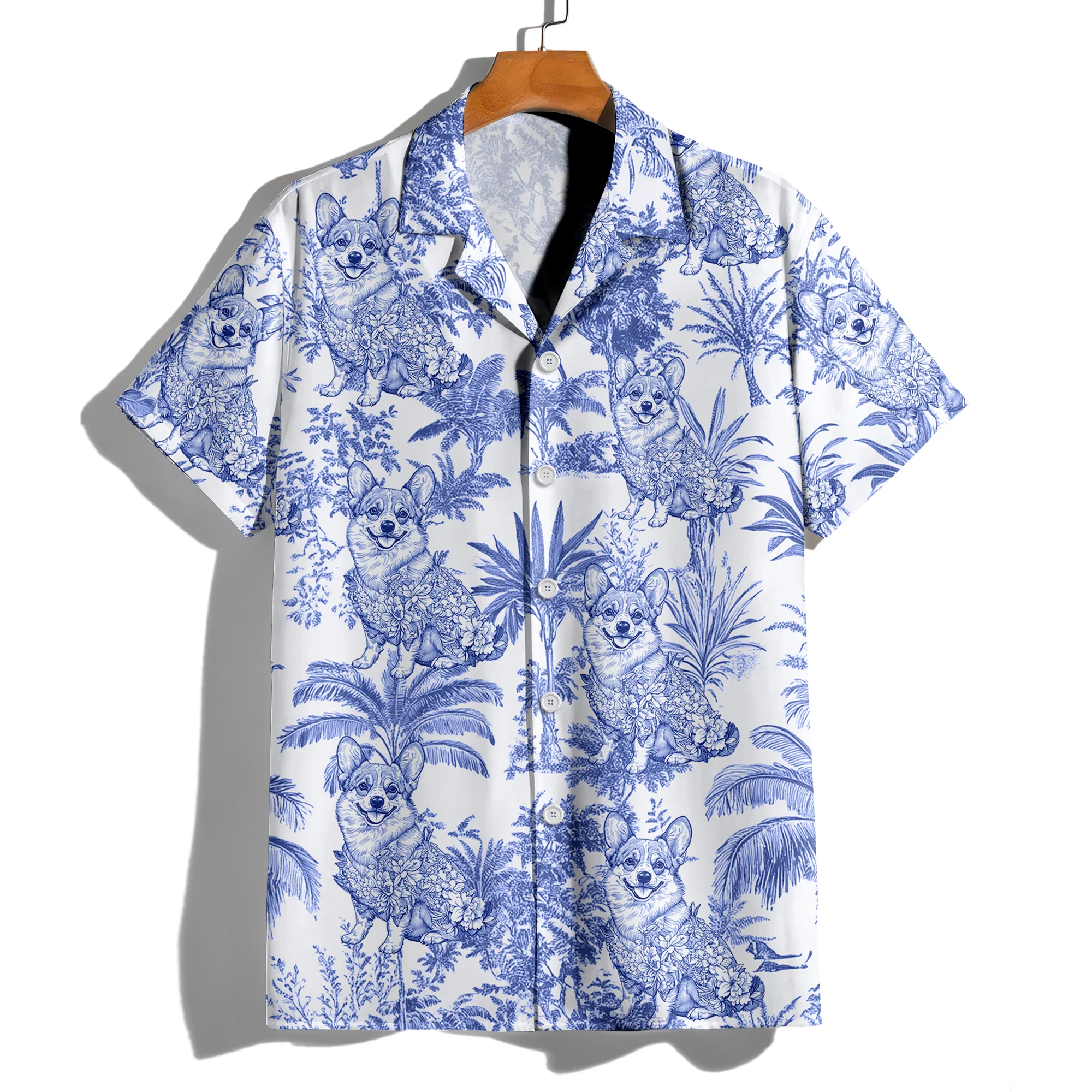 Custom Dog Breeds Chinoiserie Toile De Jouy Style Personalized Hawaiian Shirt HA75 892544 - Image 7