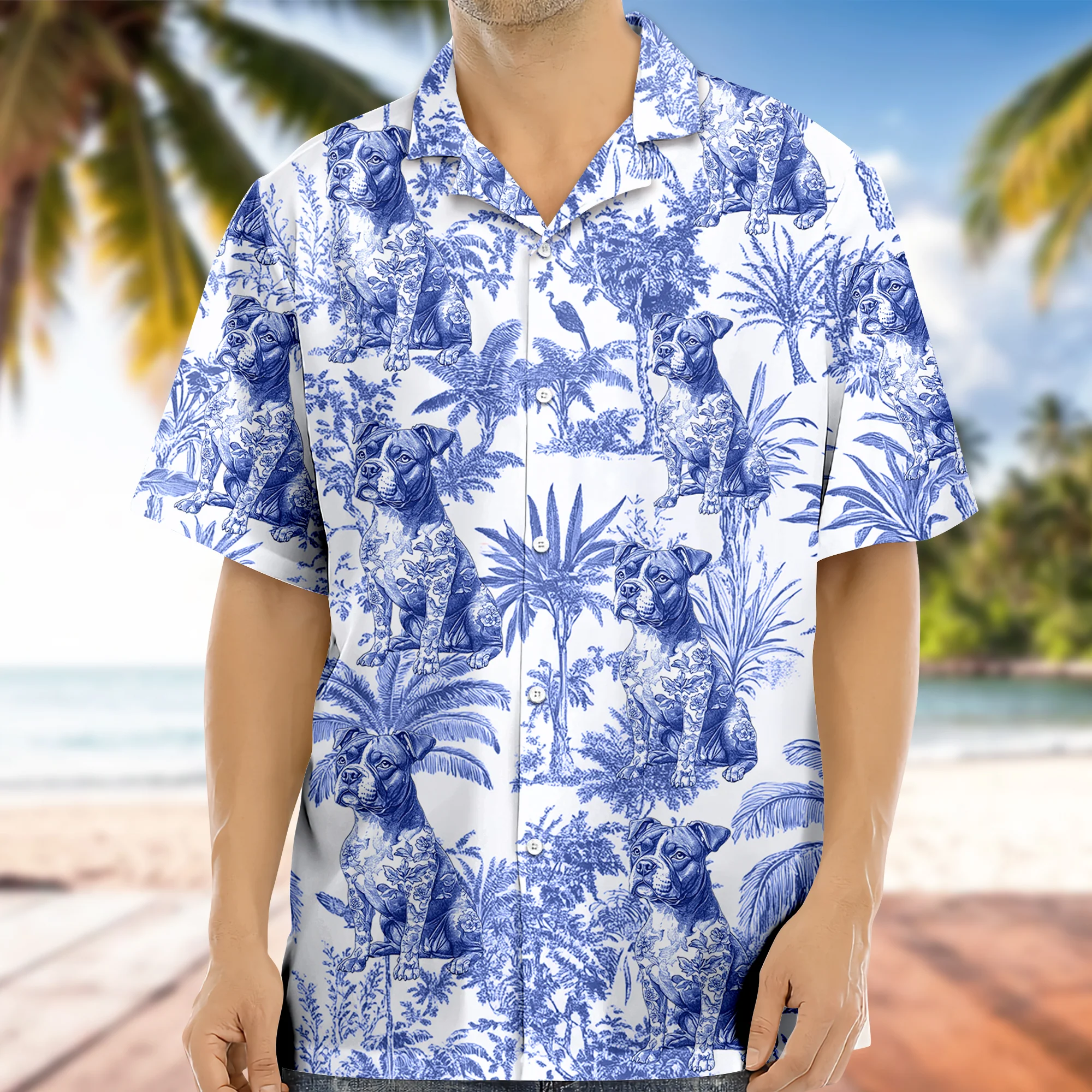 Custom Dog Breeds Chinoiserie Toile De Jouy Style Personalized Hawaiian Shirt HA75 892544 - Image 8
