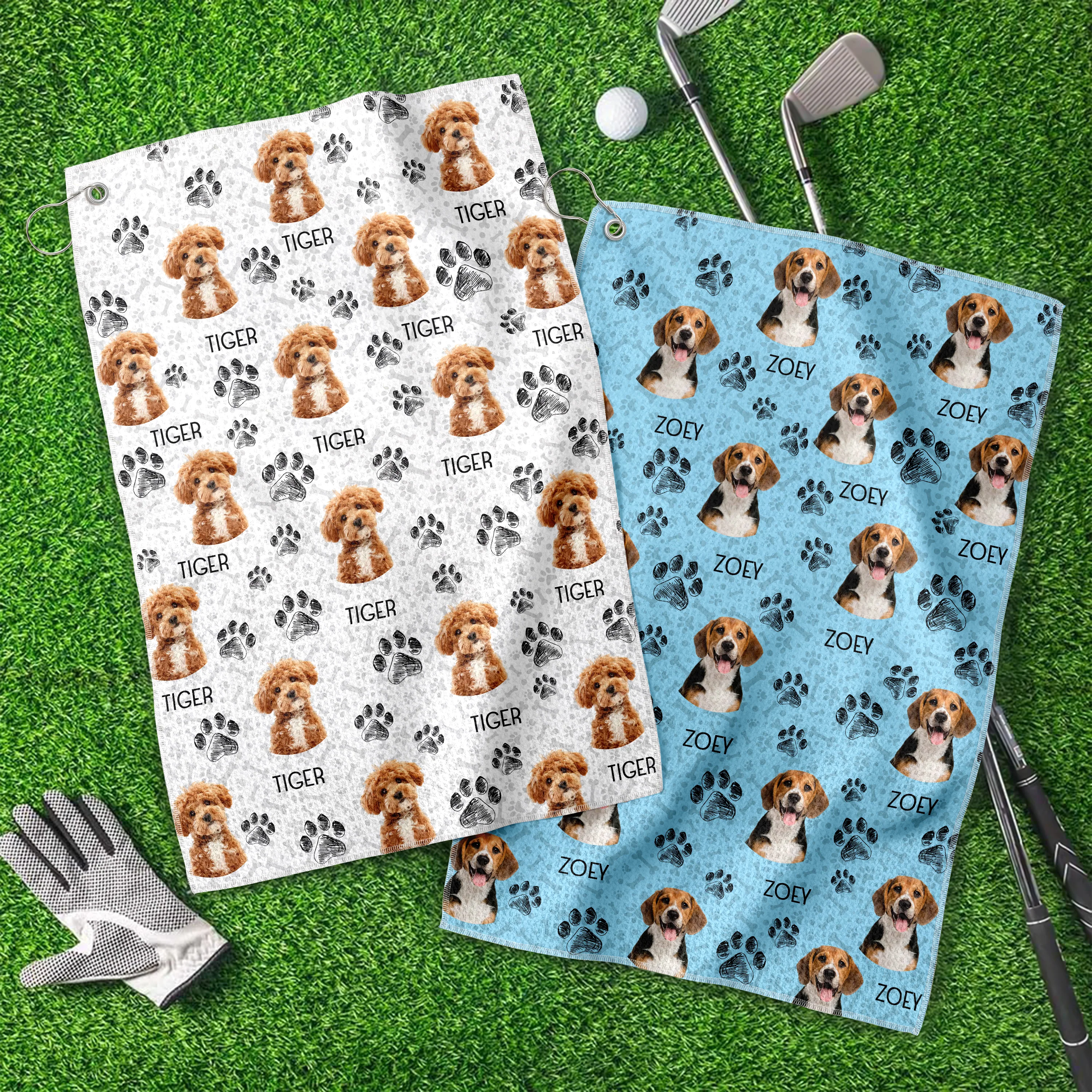 Custom Dog Cat Paw Pattern Golf Towel Gift For Dog Cat Lovers HA75 892564 - Image 2