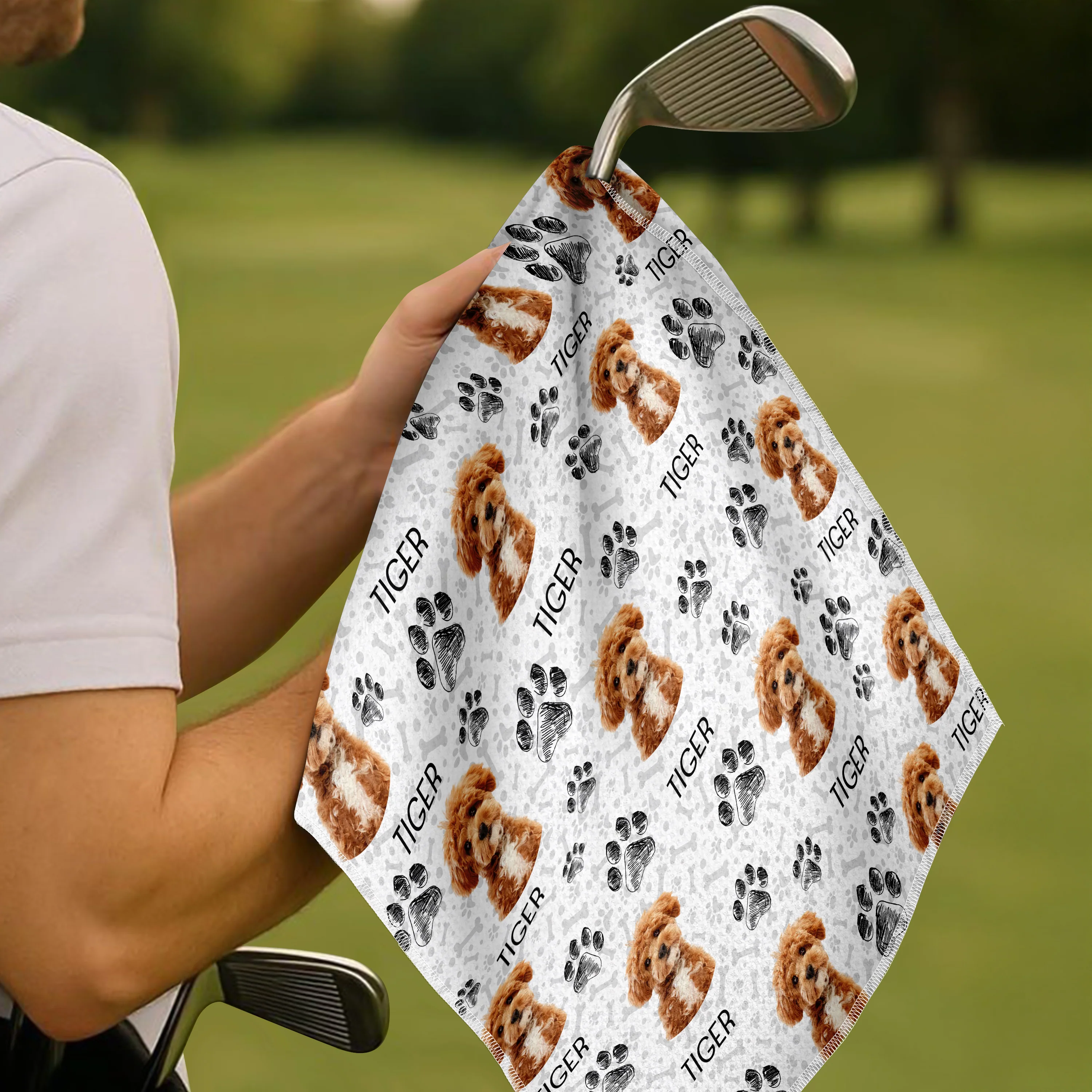 Custom Dog Cat Paw Pattern Golf Towel Gift For Dog Cat Lovers HA75 892564 - Image 3