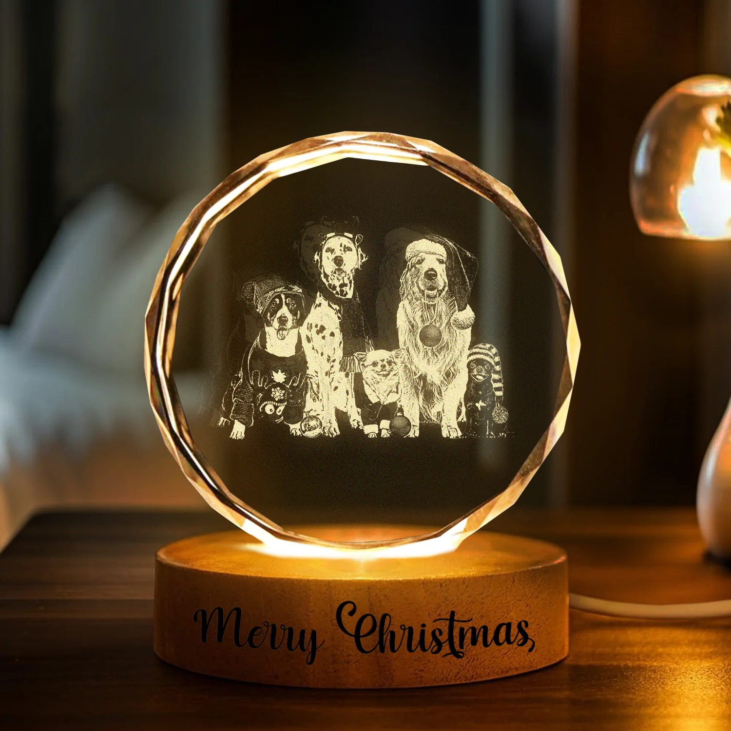 Custom Dog Cat Photo Engraved Crystal Photo With Light HA75 898202 - Image 2