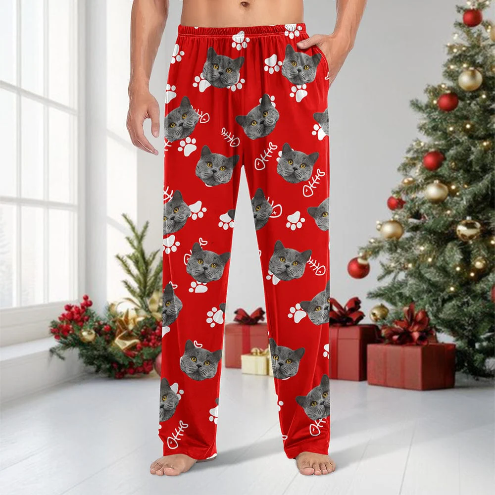 Custom Dog Cat Photo With Colorful Background Pants Christmas Gift TA29 HA75 889957 - Image 2