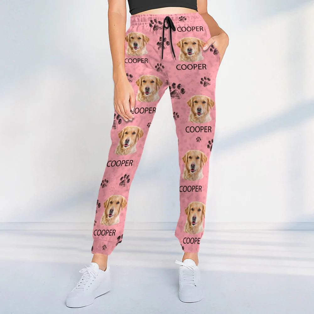 Custom Dog Photo With Paw Pattern Sweatpants TA29 889806 - Image 4