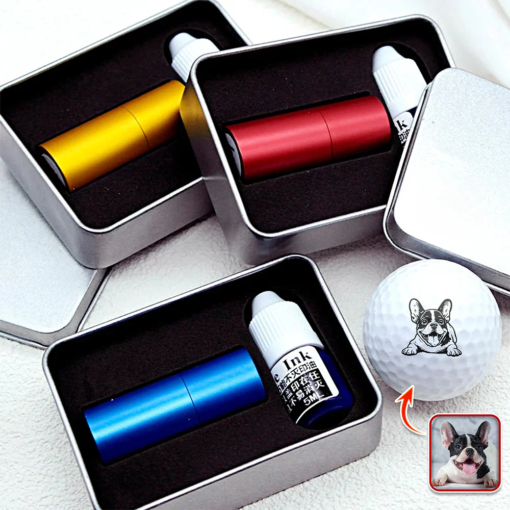 Custom Dog Photo Golf Ball Stamp Box, Golf Club Gift, Golf Lovers Gift HA75 898550 - Image 4