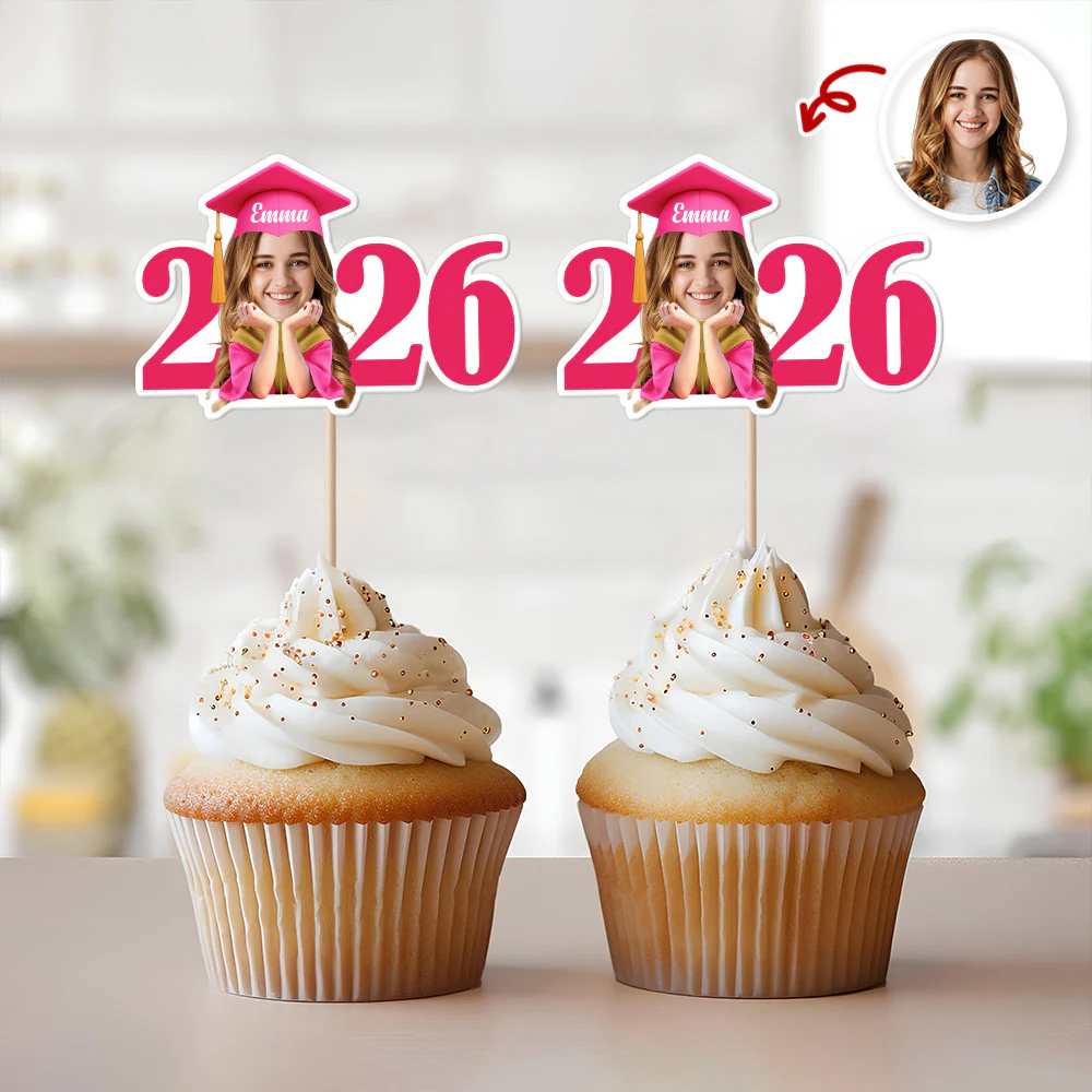 Custom Face Class of 2026 Graduation Cupcake Toppers HA75 920338 - Image 6