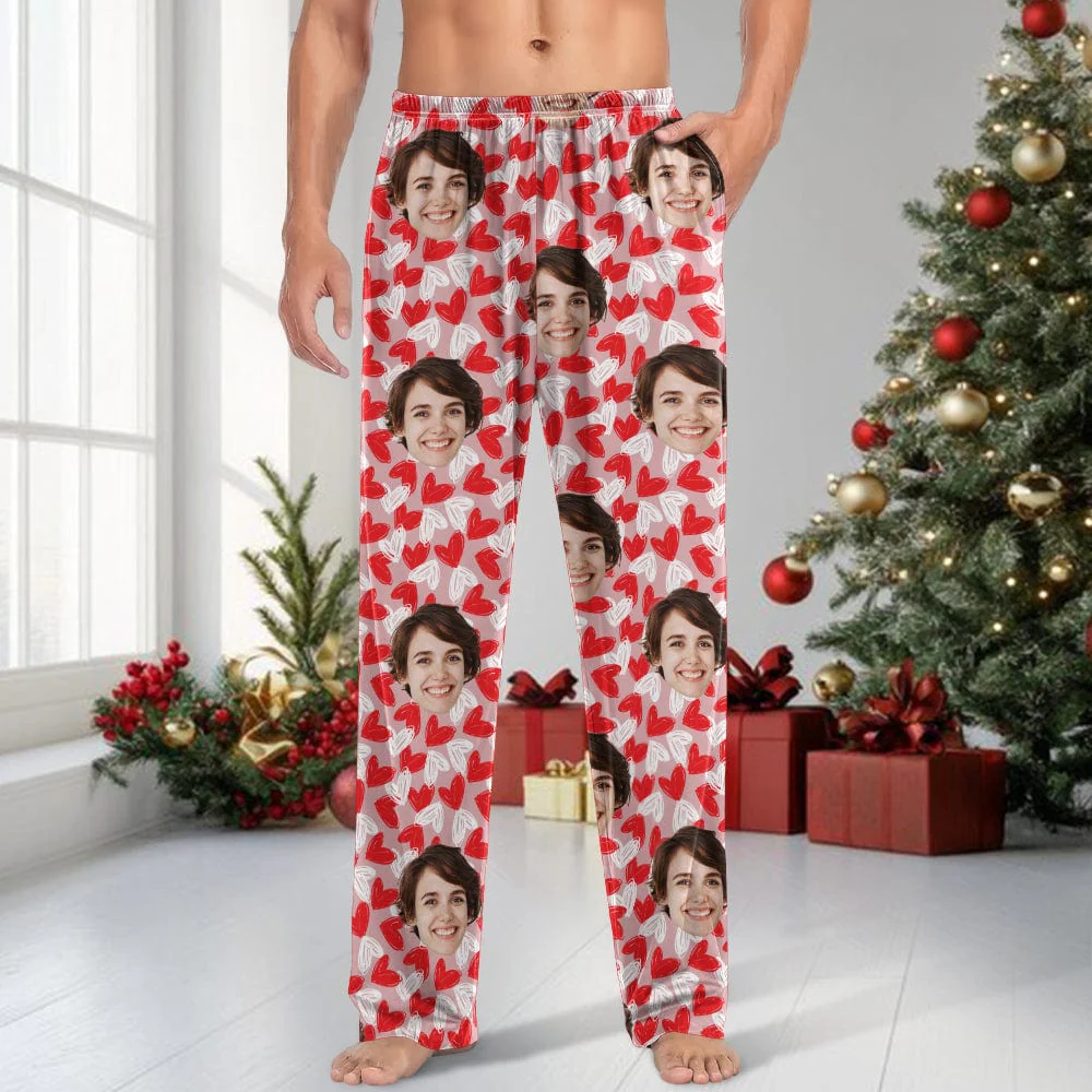 Custom Face Couple, Family, Dog, Cat Pants Christmas, Valentine Gift TA29 HA75 888717 - Image 2