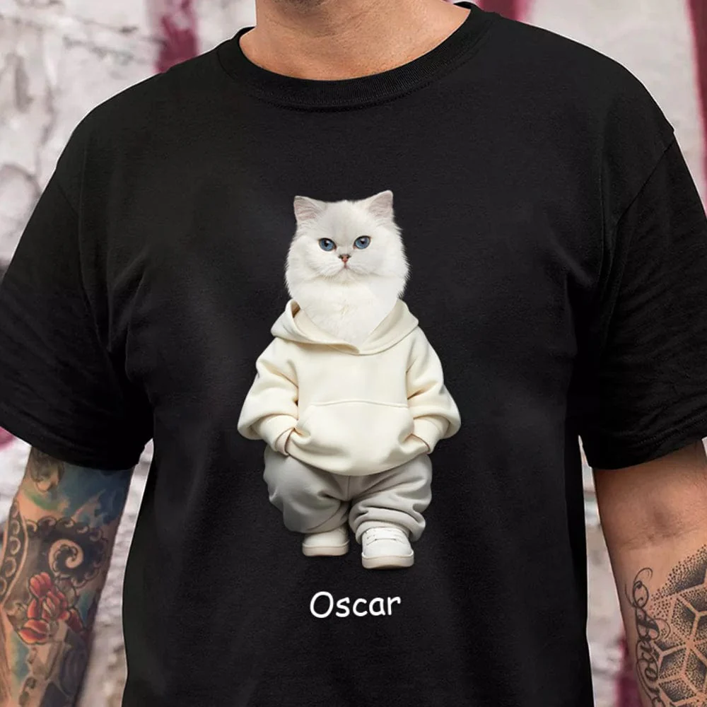 Custom Face Cute Cat Dark Shirt Gift For Cat Lovers HA75 891814 - Image 2