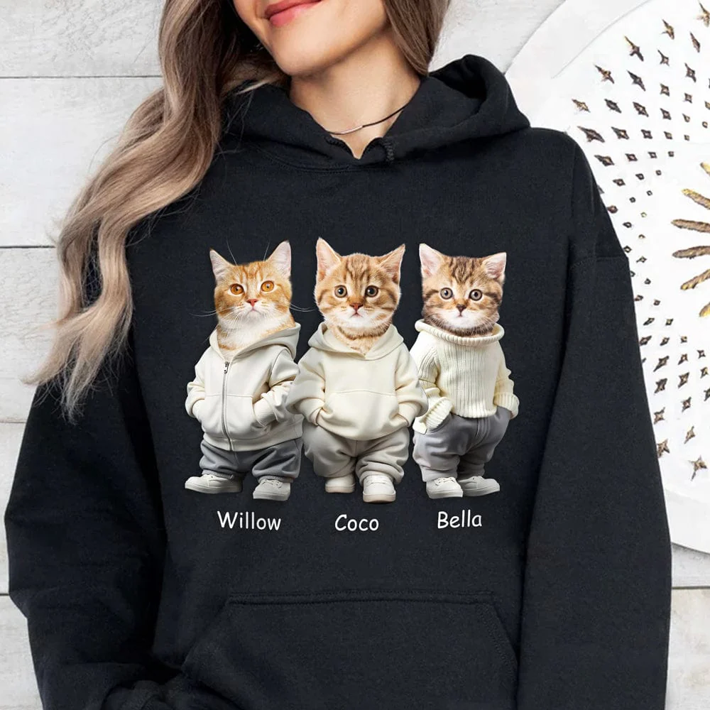 Custom Face Cute Cat Dark Shirt Gift For Cat Lovers HA75 891814 - Image 6